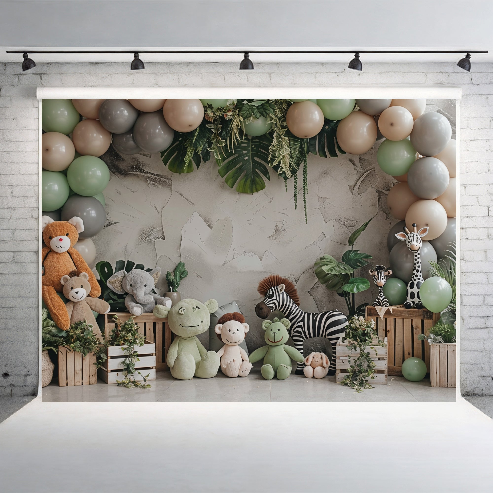 Safari Jungle Animal Friends Backdrop