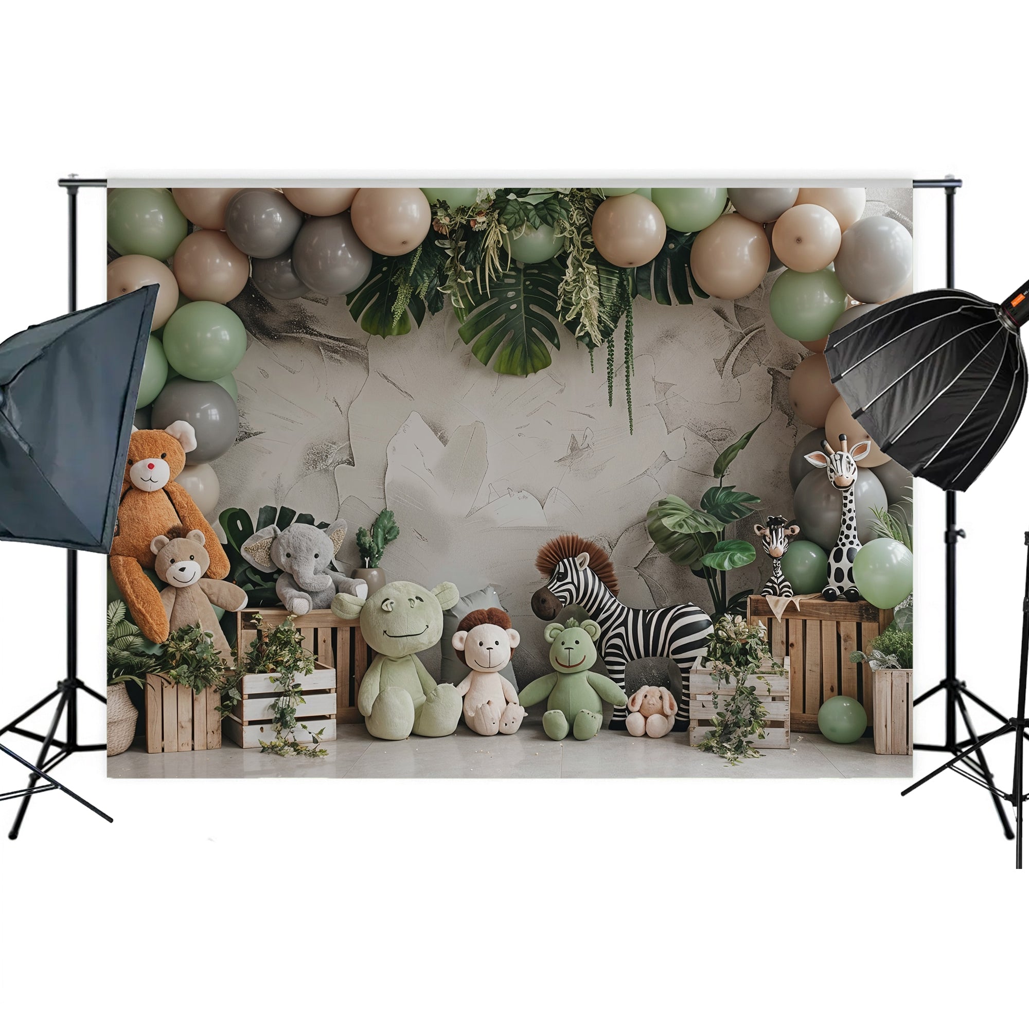 Safari Jungle Animal Friends Backdrop