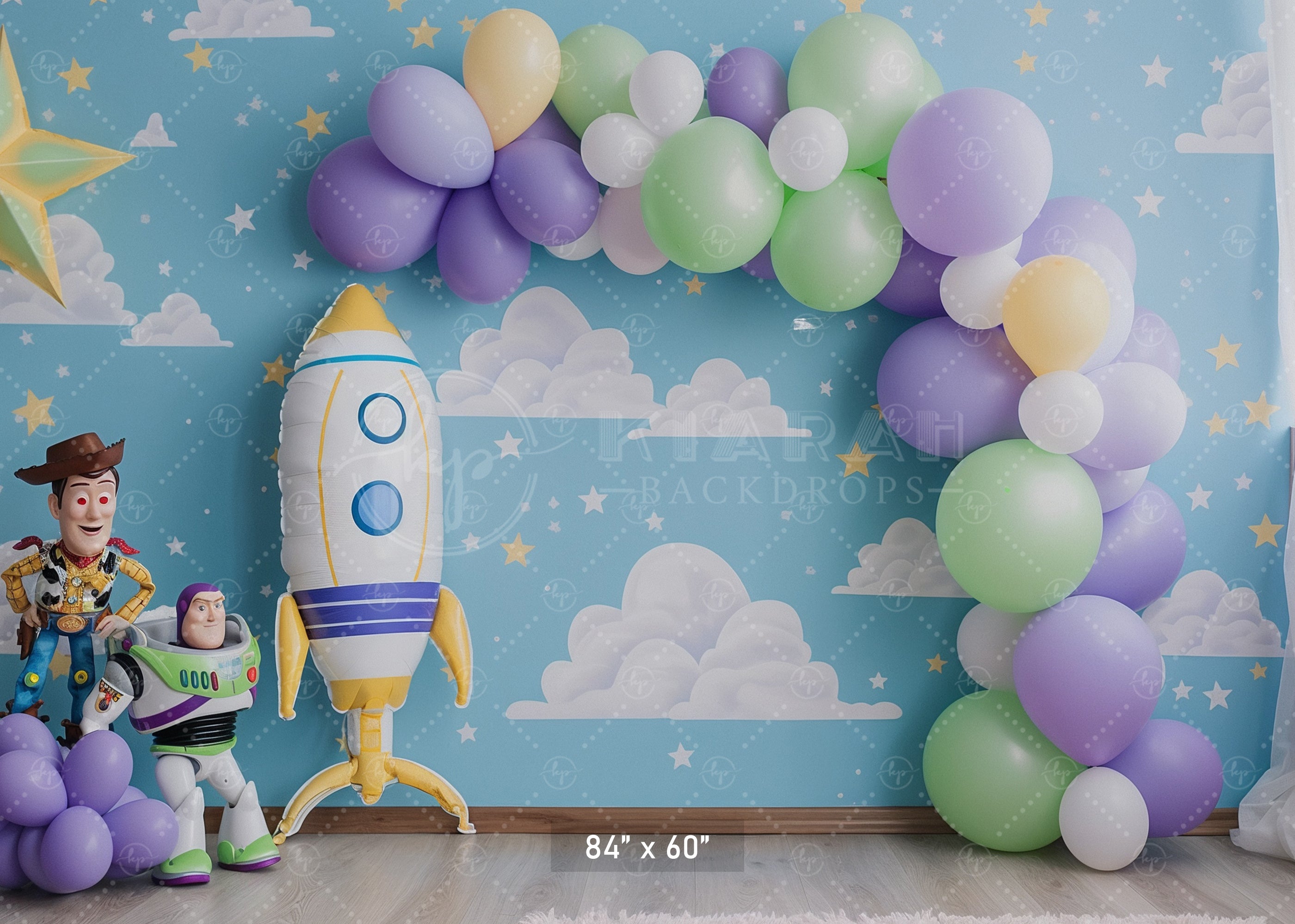 Space Adventure Kids Theme Backdrop