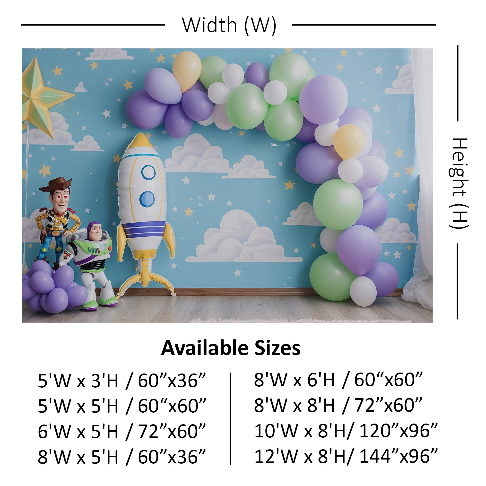 Space Adventure Kids Theme Backdrop