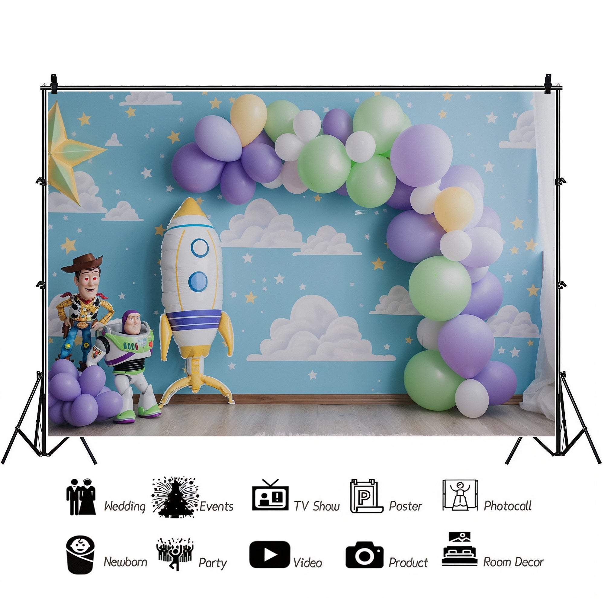 Space Adventure Kids Theme Backdrop