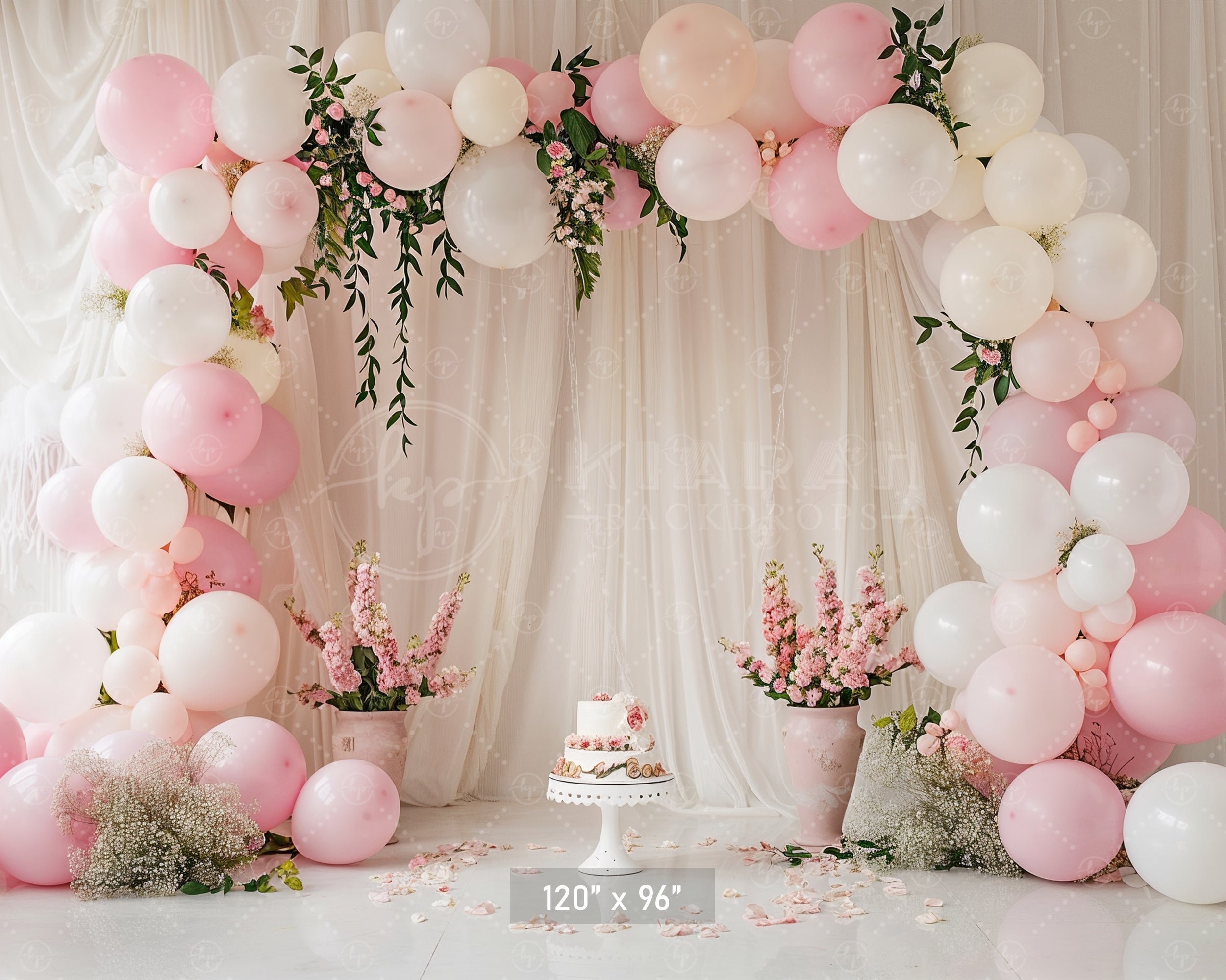 Elegant Blush Floral Backdrop