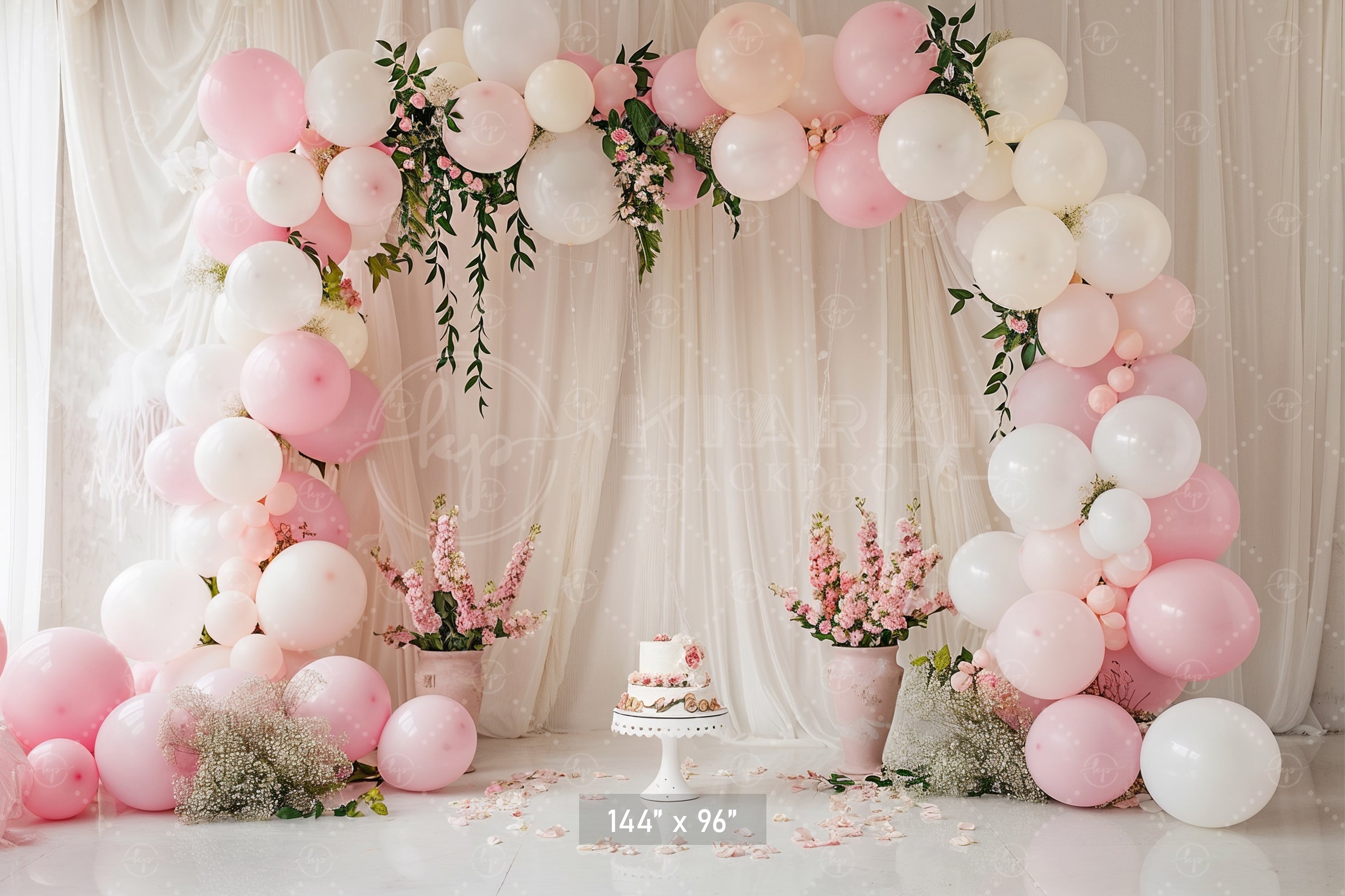 Elegant Blush Floral Backdrop