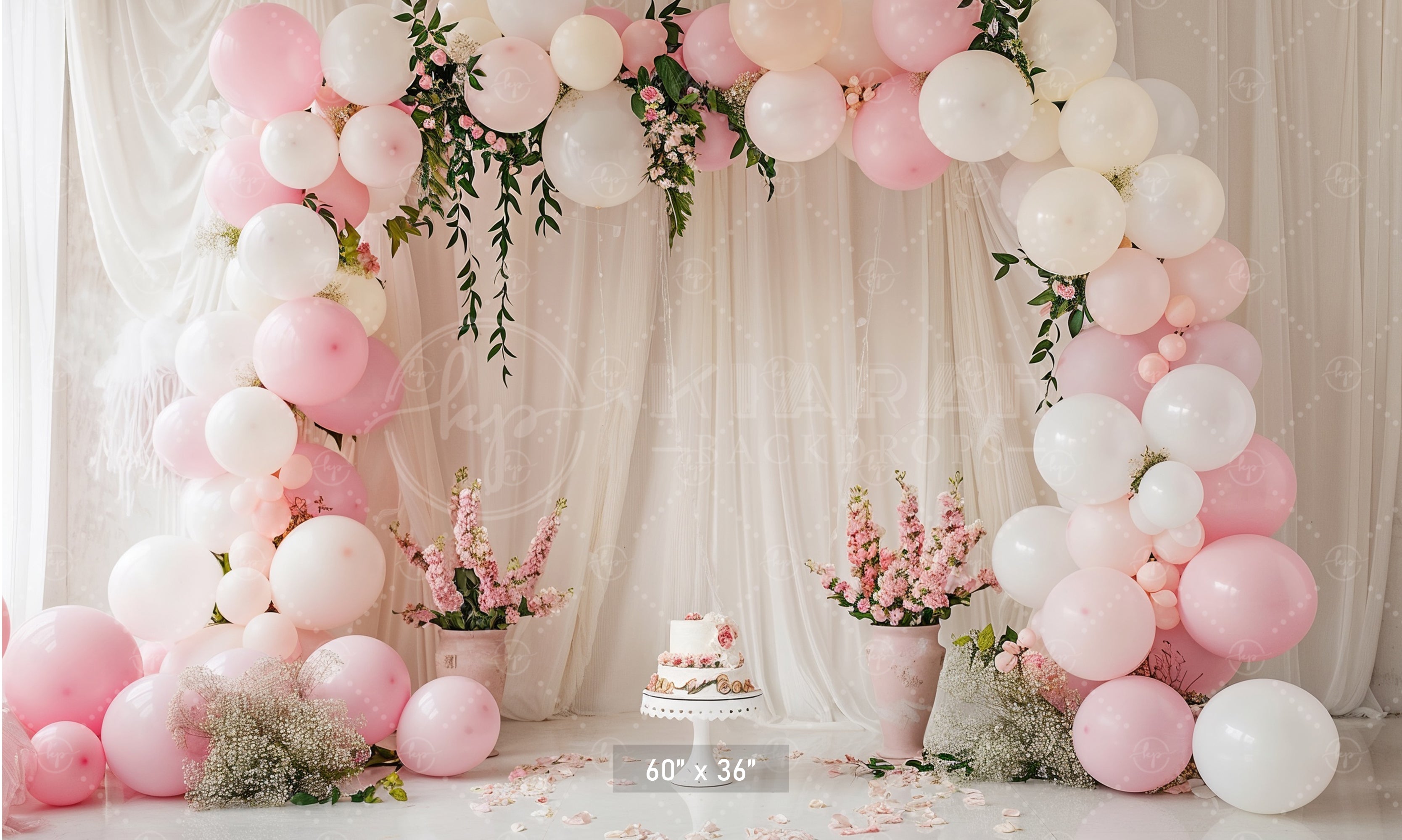 Elegant Blush Floral Backdrop