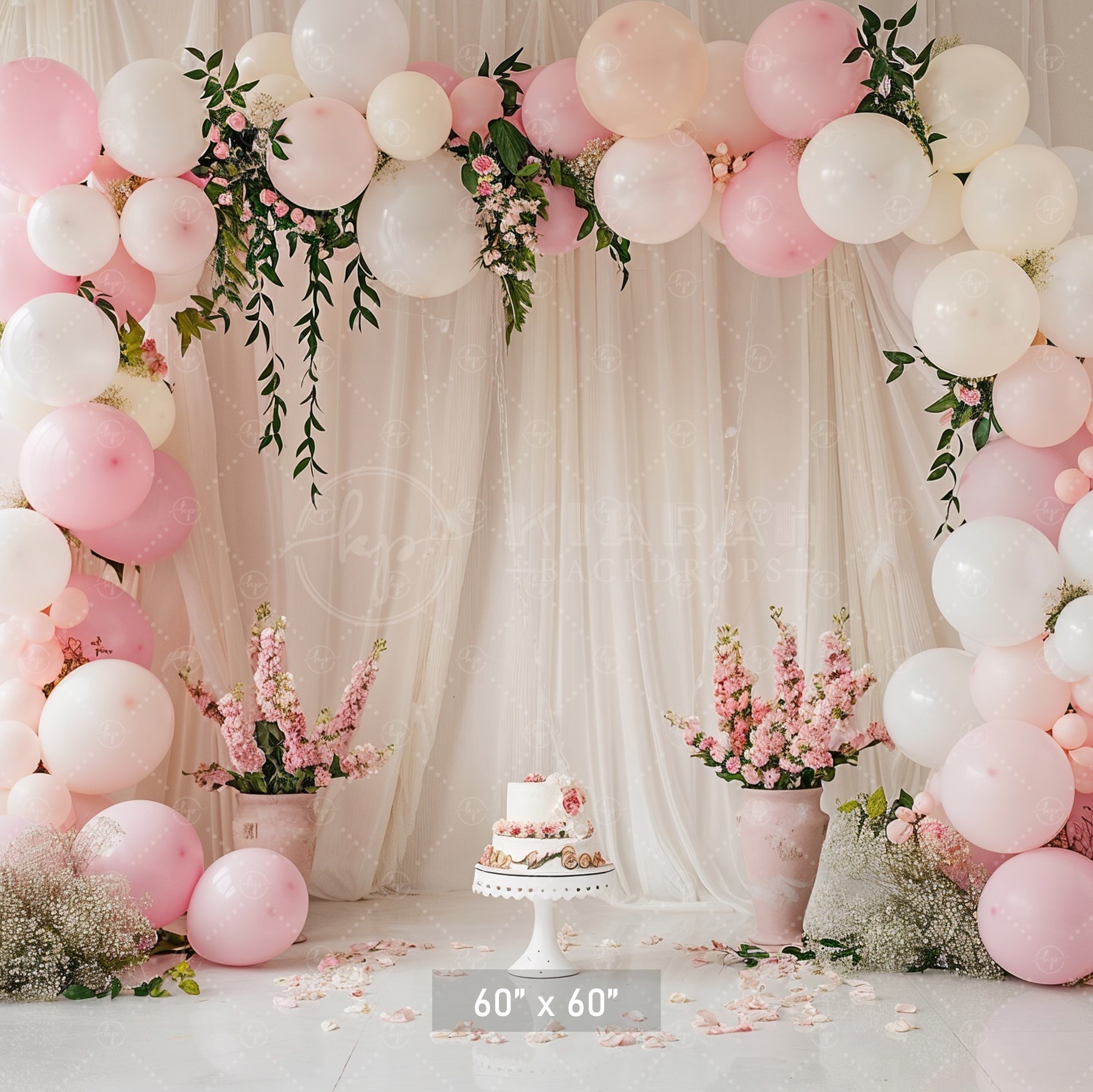 Elegant Blush Floral Backdrop