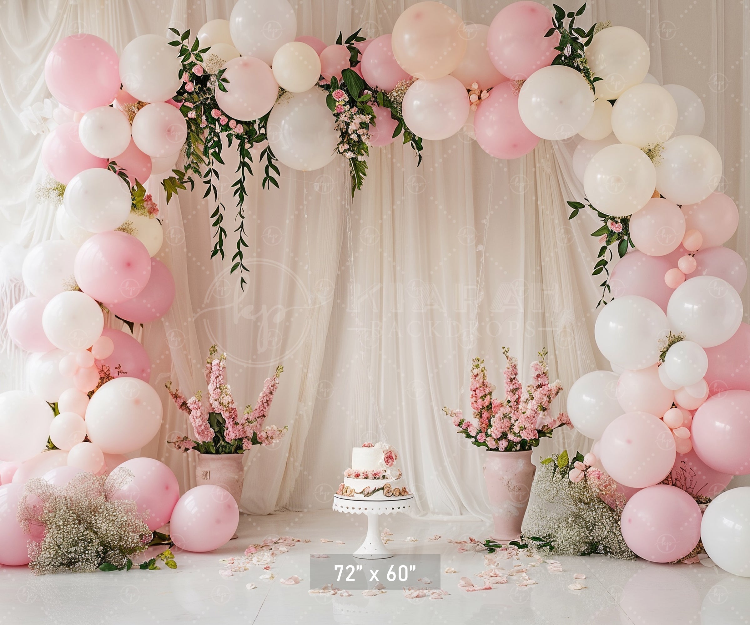 Elegant Blush Floral Backdrop