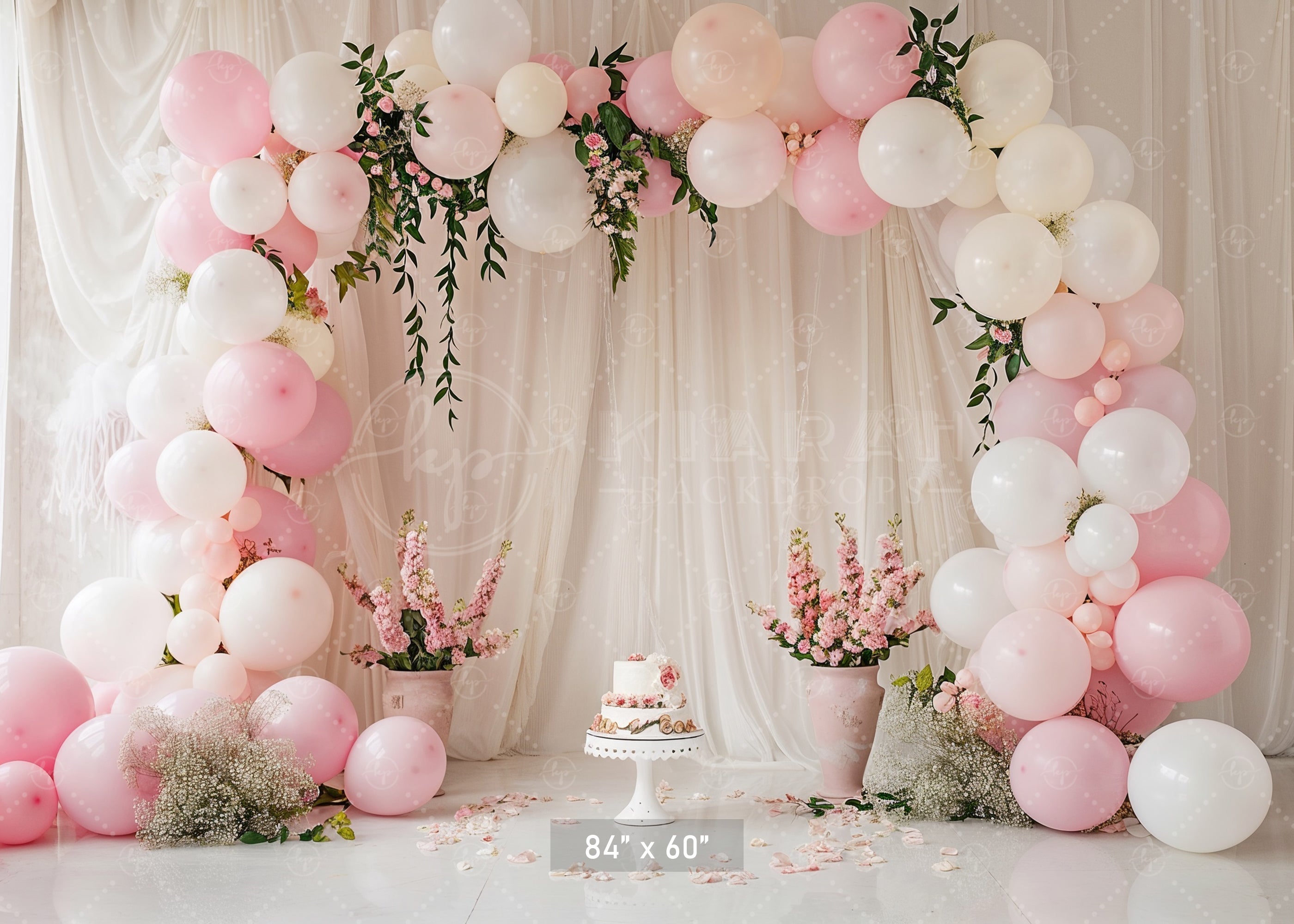 Elegant Blush Floral Backdrop