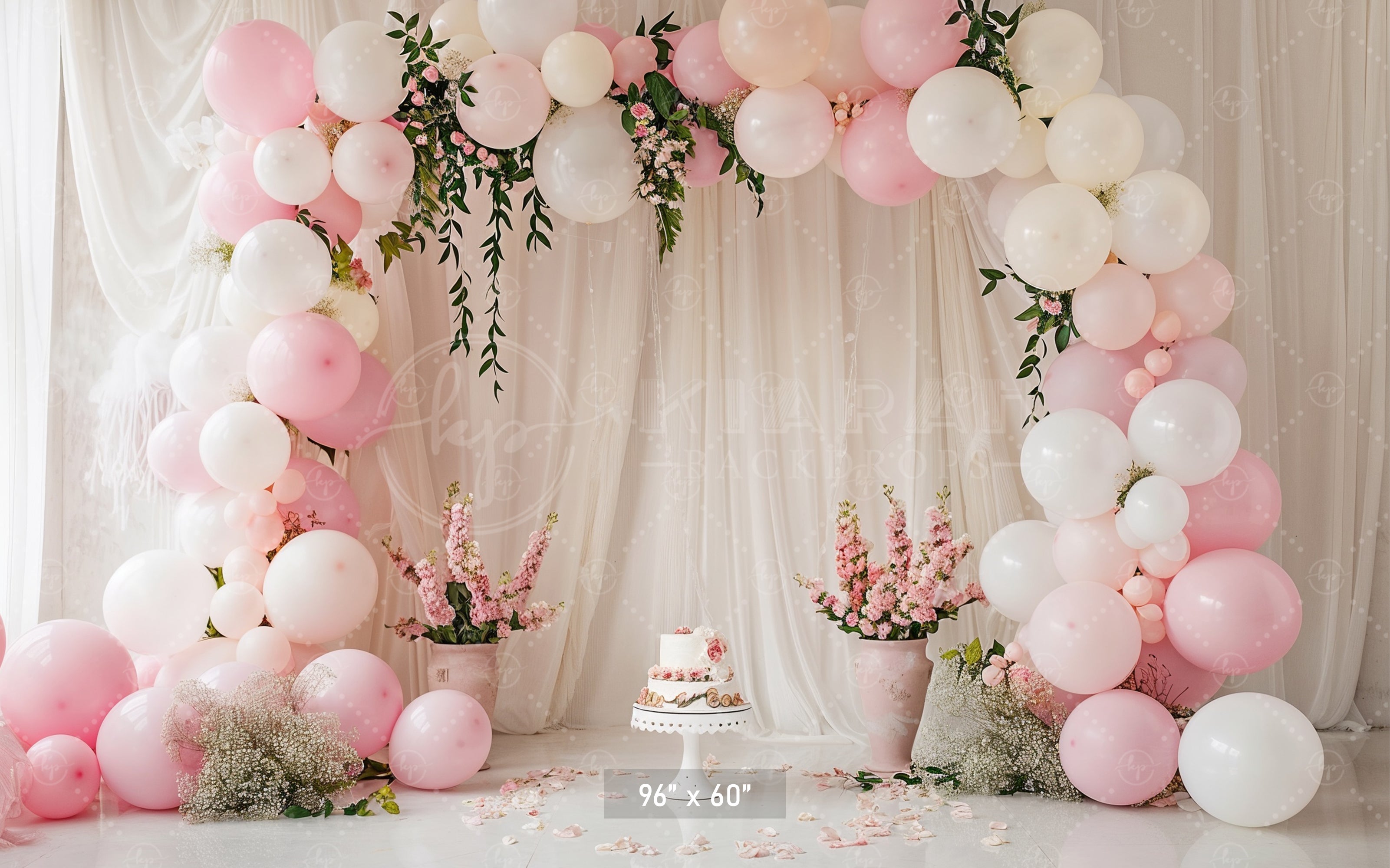 Elegant Blush Floral Backdrop
