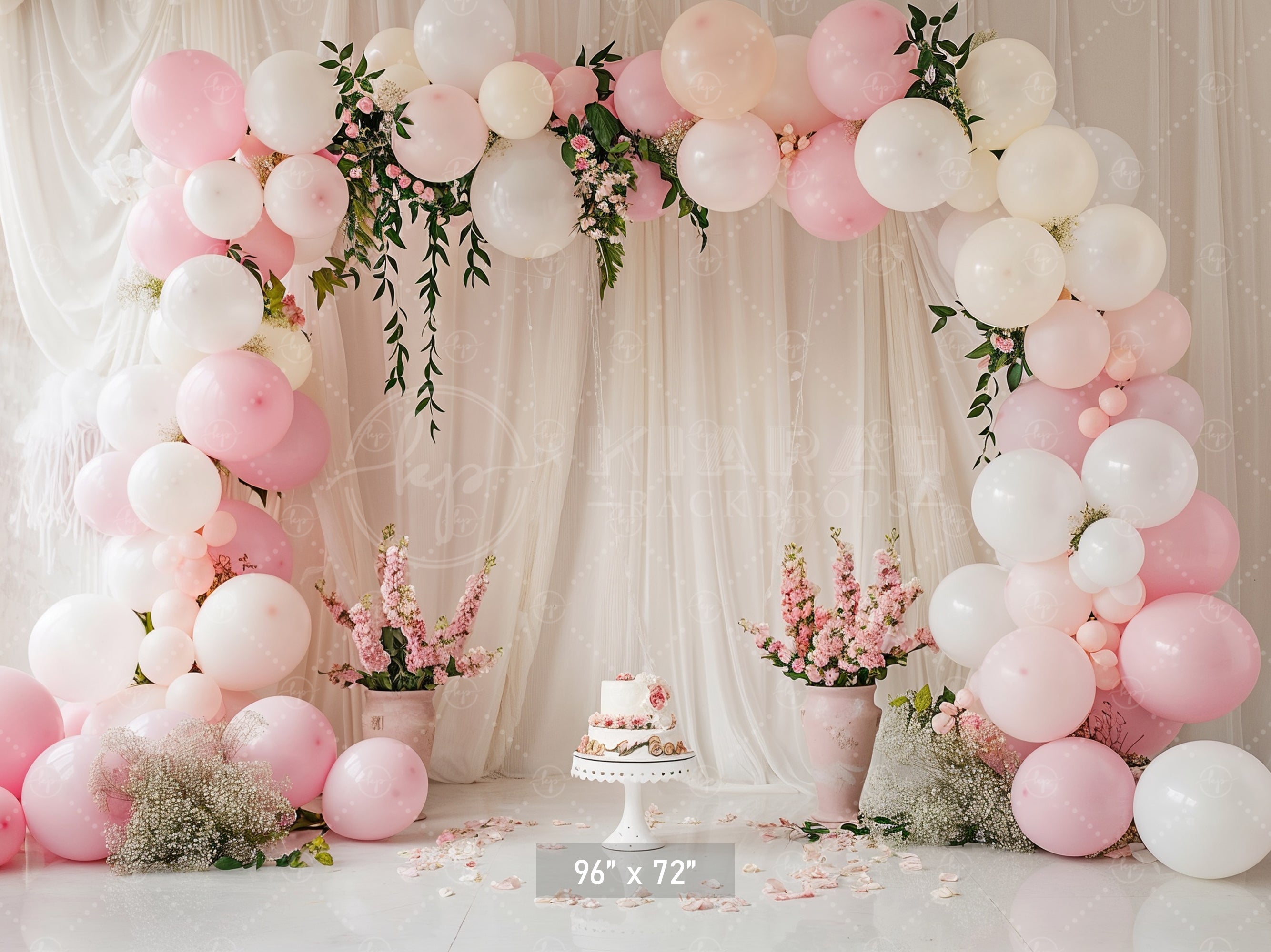 Elegant Blush Floral Backdrop