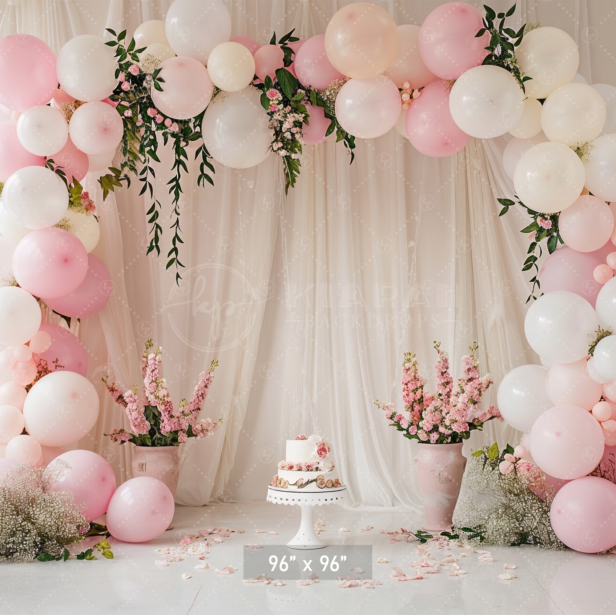 Elegant Blush Floral Backdrop