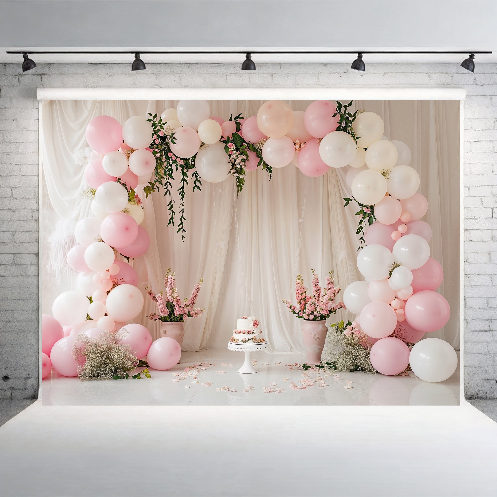Elegant Blush Floral Backdrop
