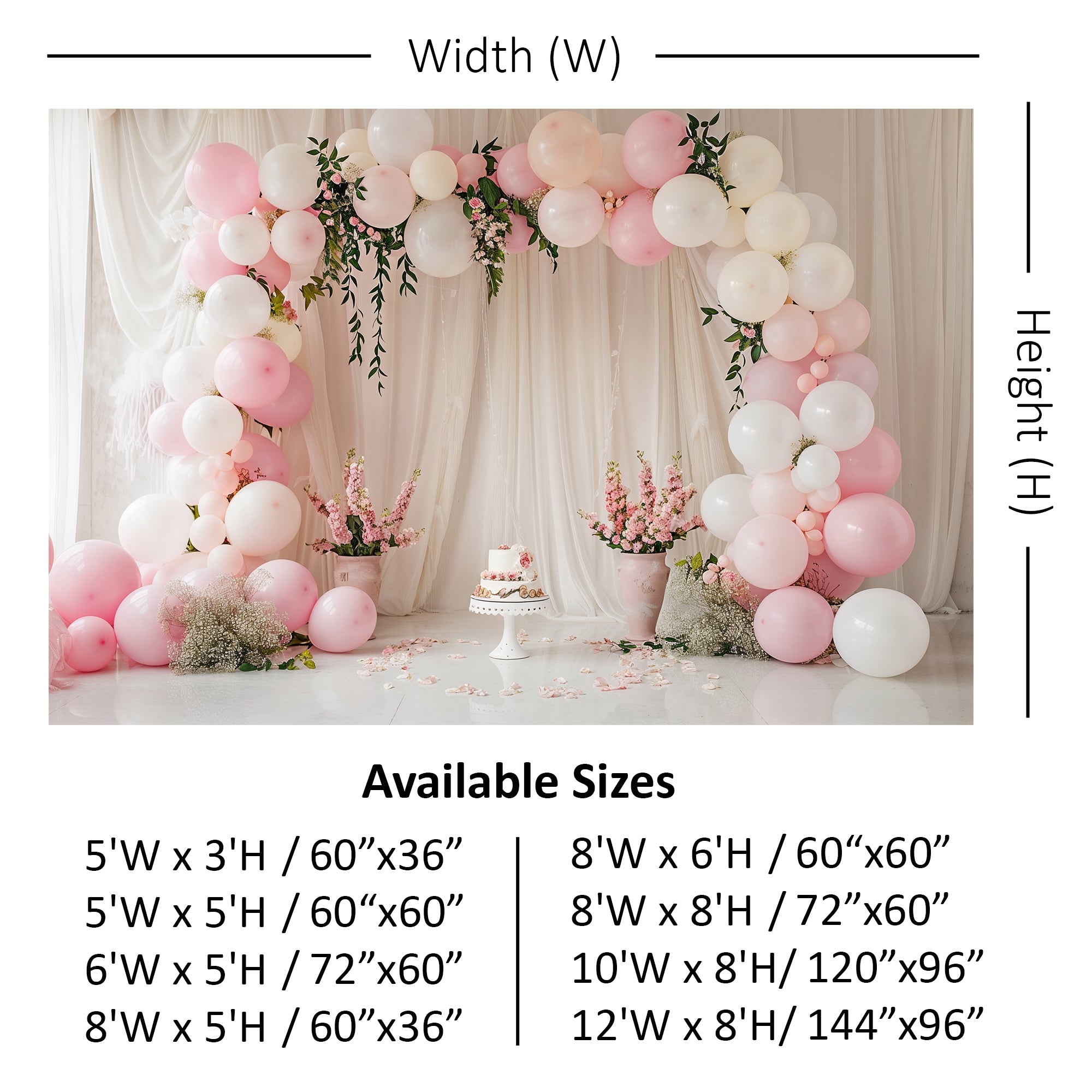 Elegant Blush Floral Backdrop