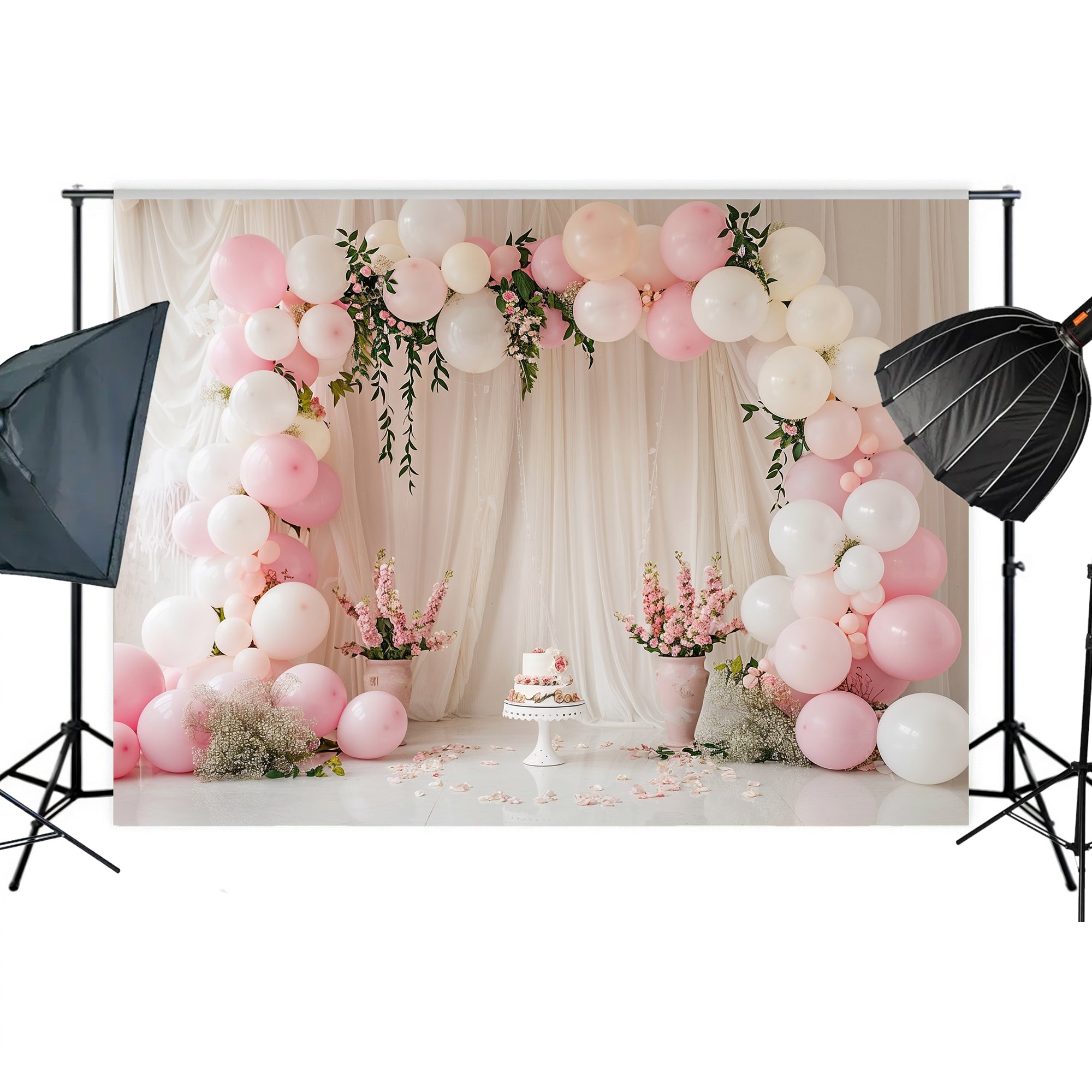Elegant Blush Floral Backdrop