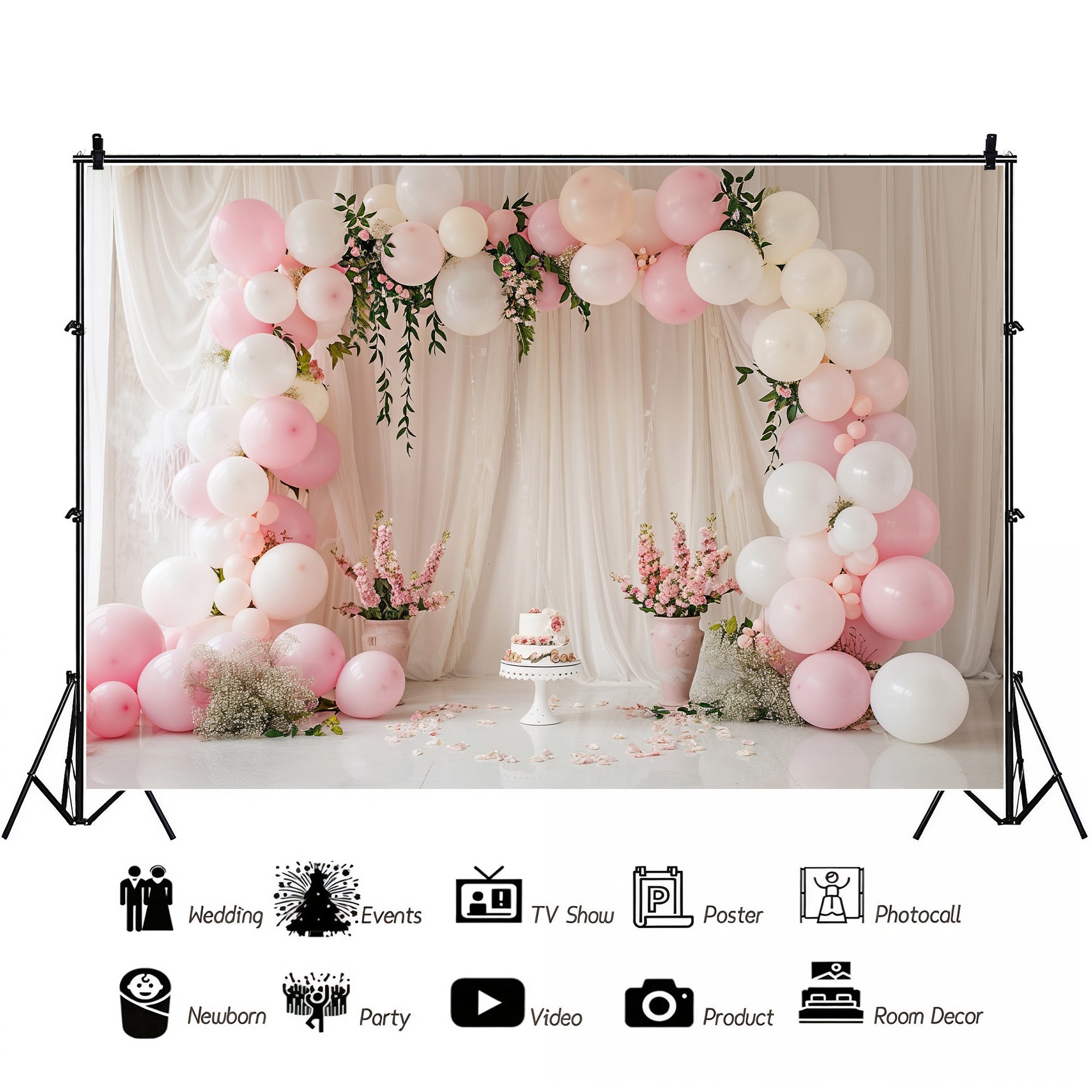 Elegant Blush Floral Backdrop