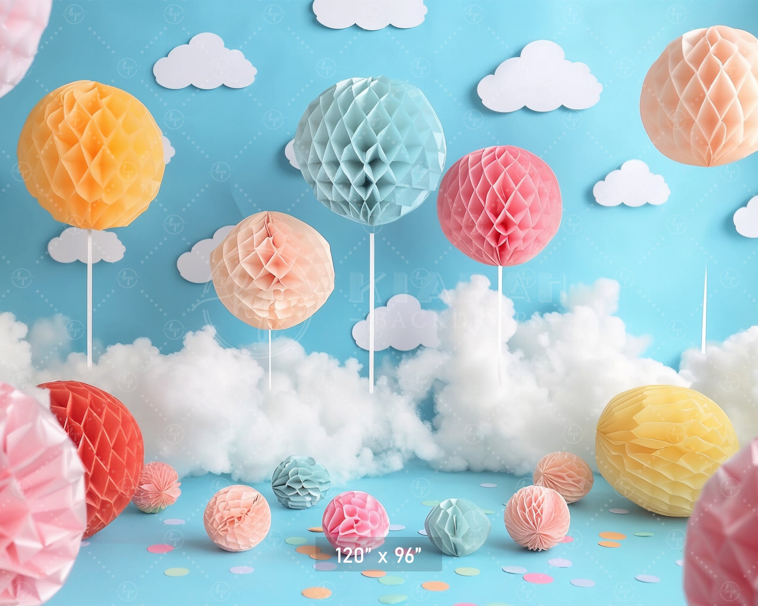 Whimsical Hot Air Balloon Backdrop