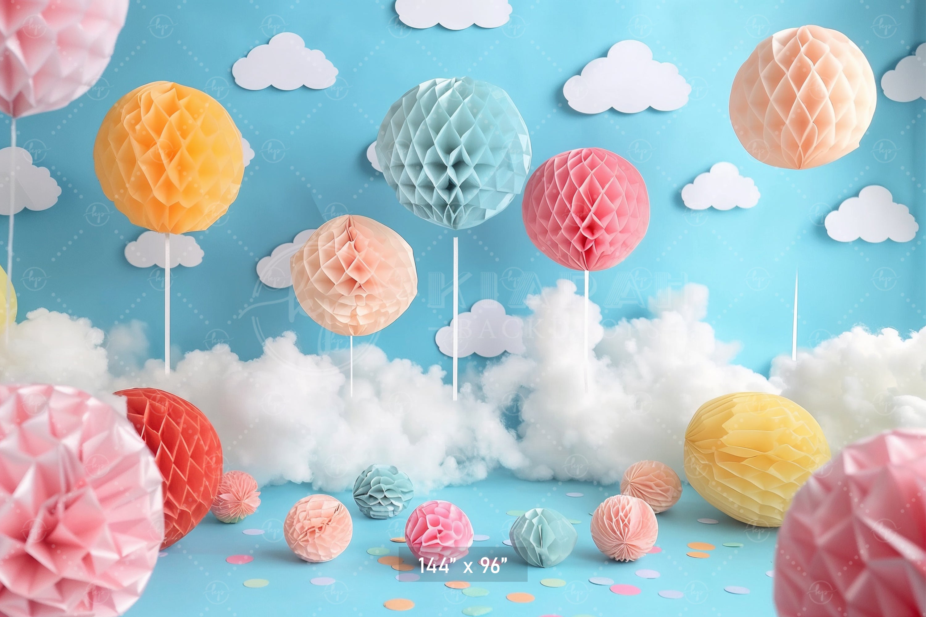 Whimsical Hot Air Balloon Backdrop