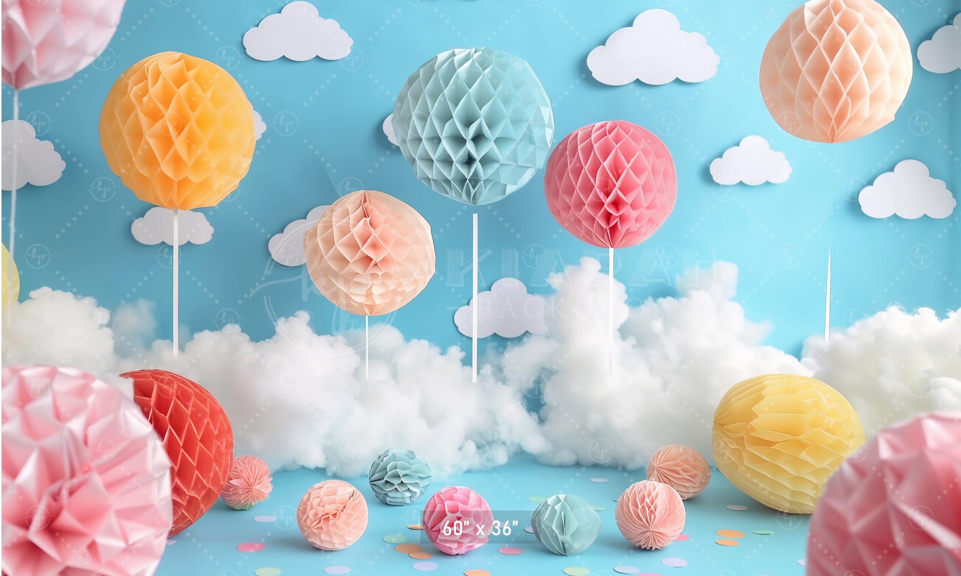 Whimsical Hot Air Balloon Backdrop