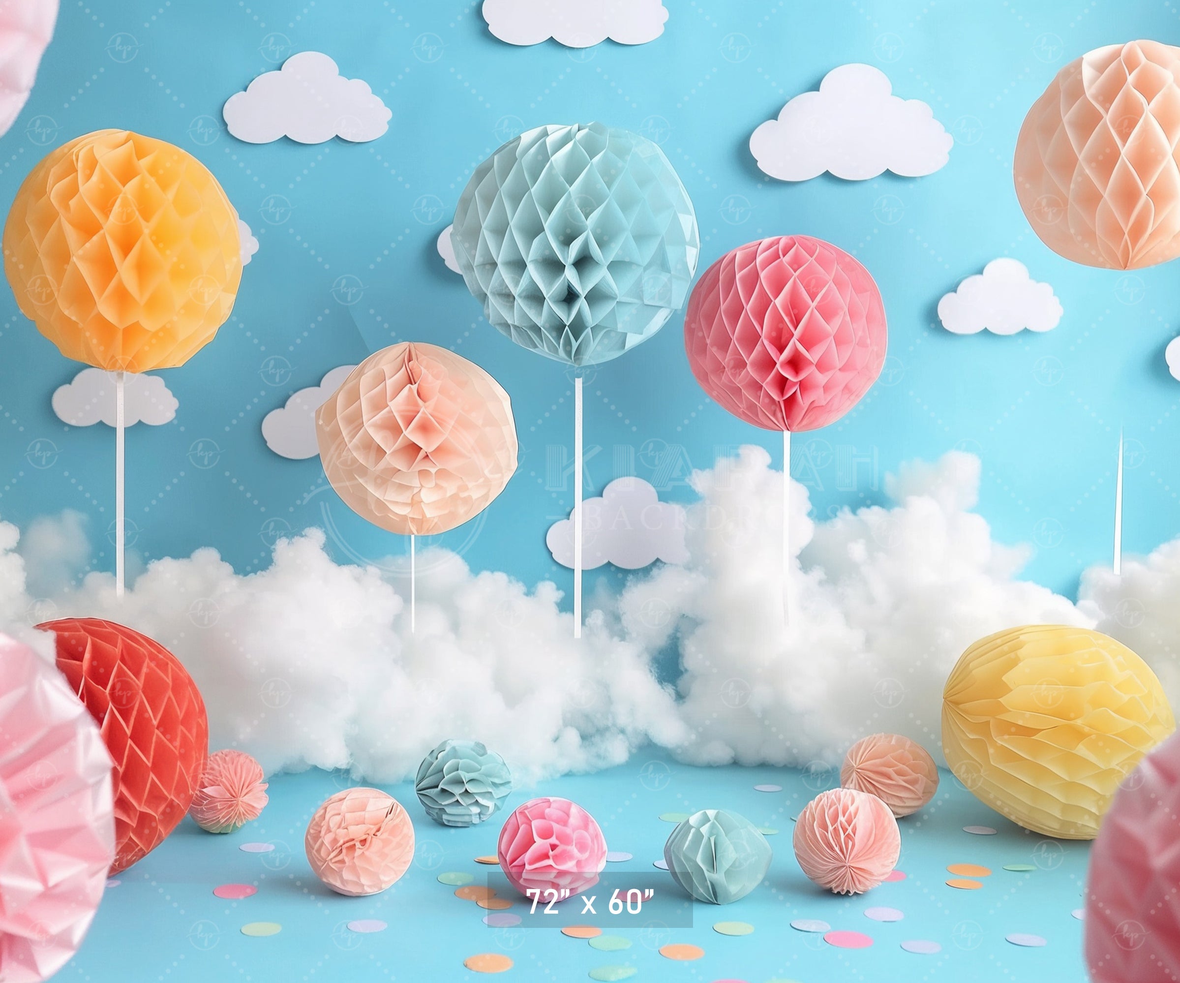 Whimsical Hot Air Balloon Backdrop