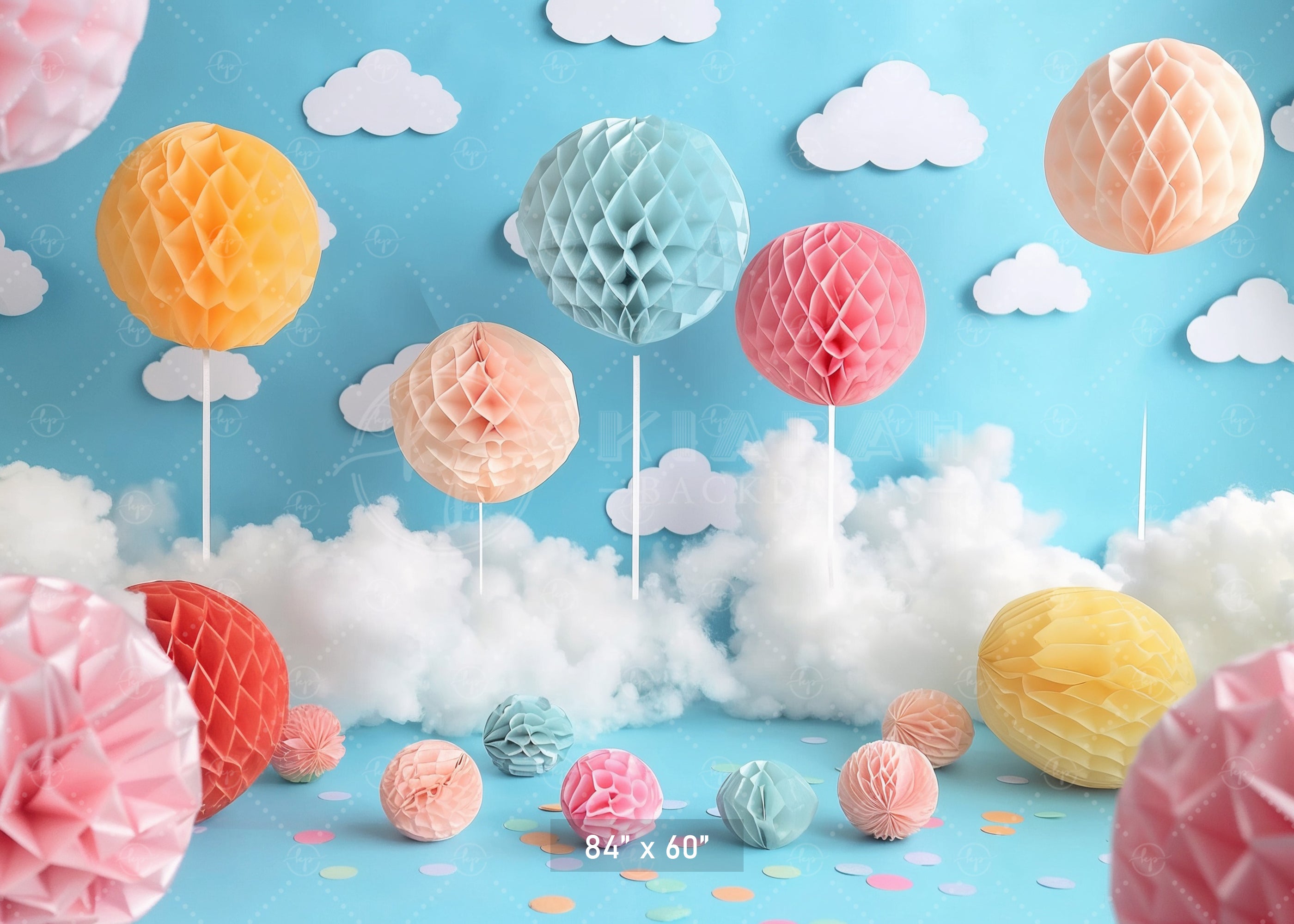 Whimsical Hot Air Balloon Backdrop