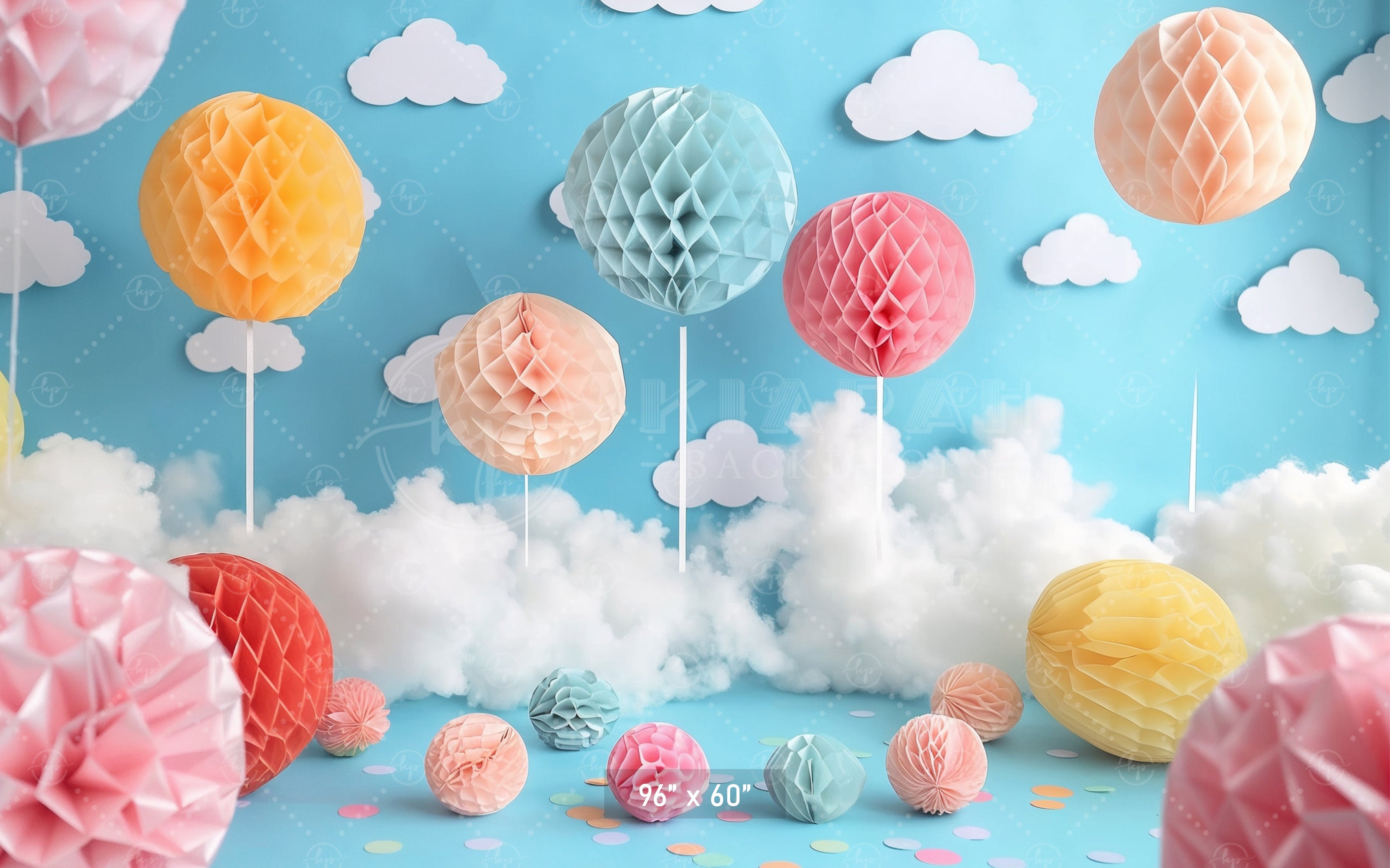 Whimsical Hot Air Balloon Backdrop