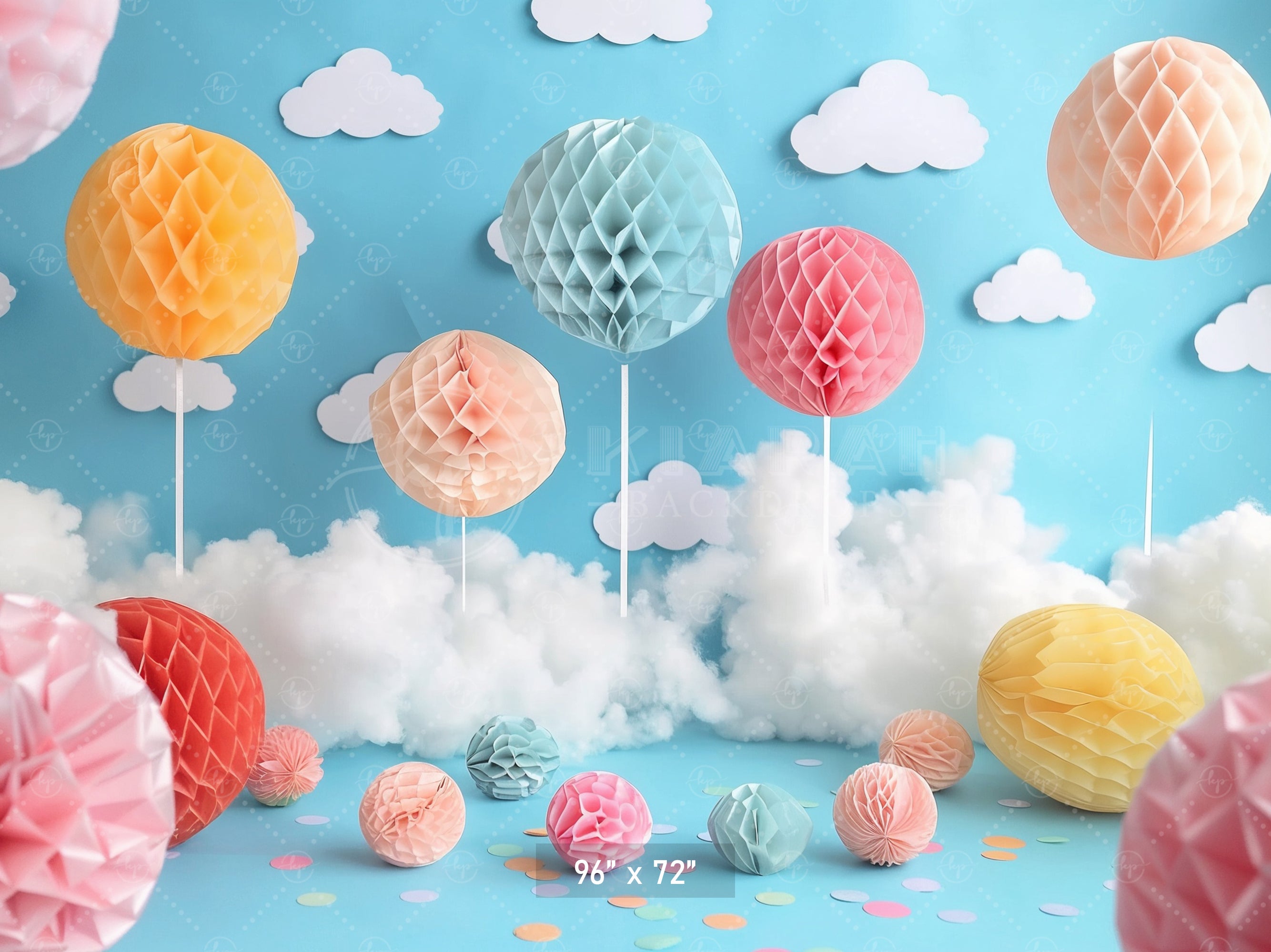 Whimsical Hot Air Balloon Backdrop