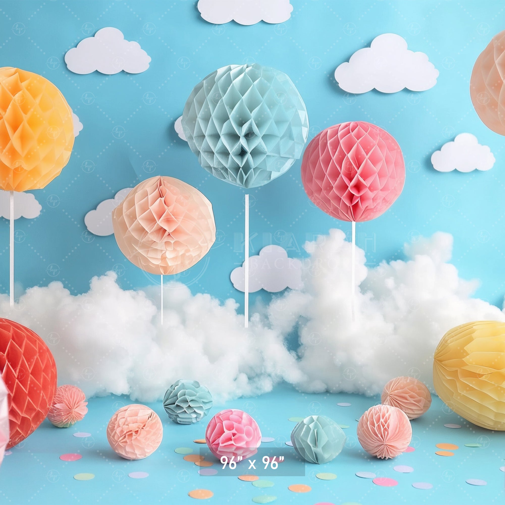 Whimsical Hot Air Balloon Backdrop