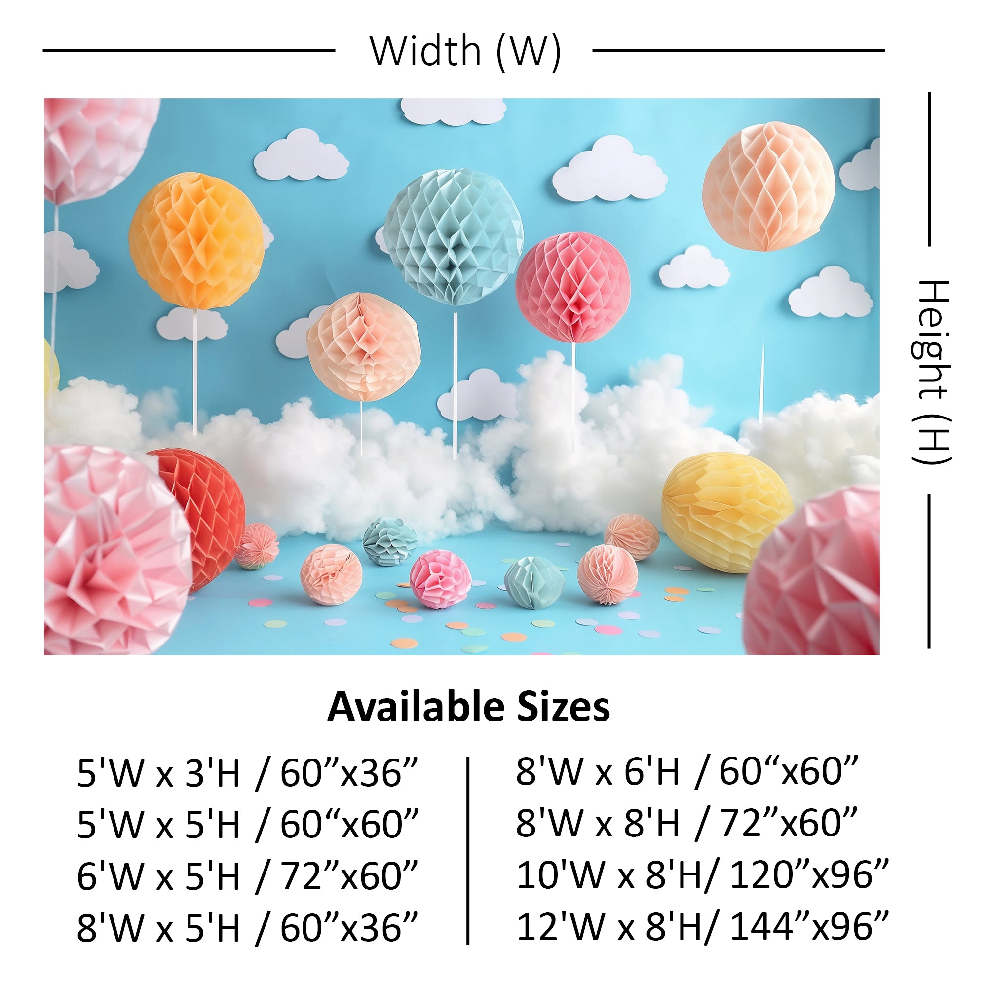 Whimsical Hot Air Balloon Backdrop