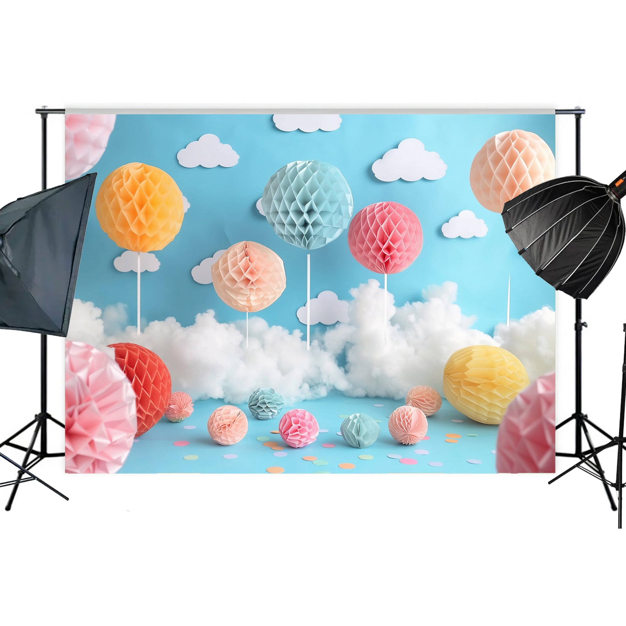 Whimsical Hot Air Balloon Backdrop