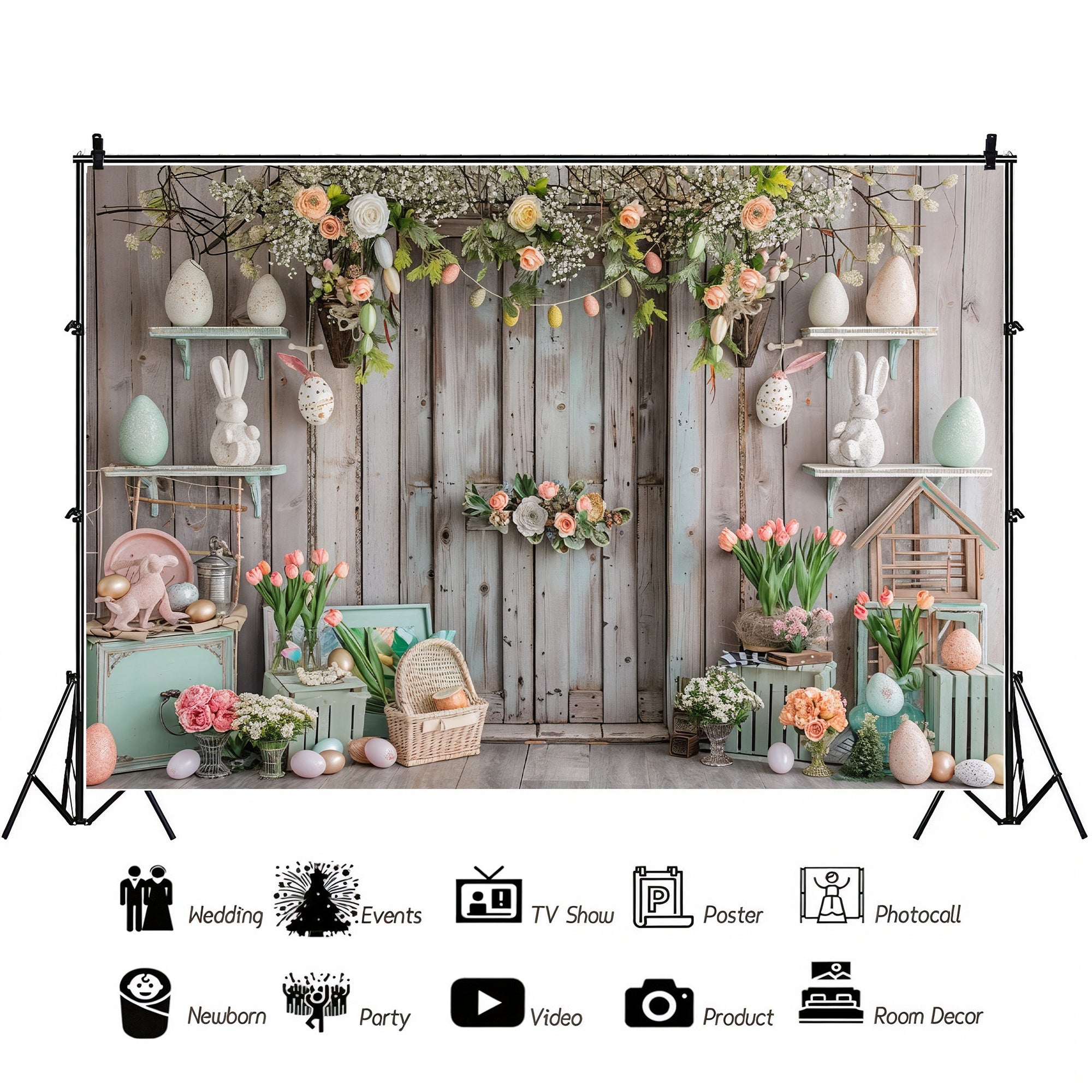 Rustic Easter Charm Backdrop