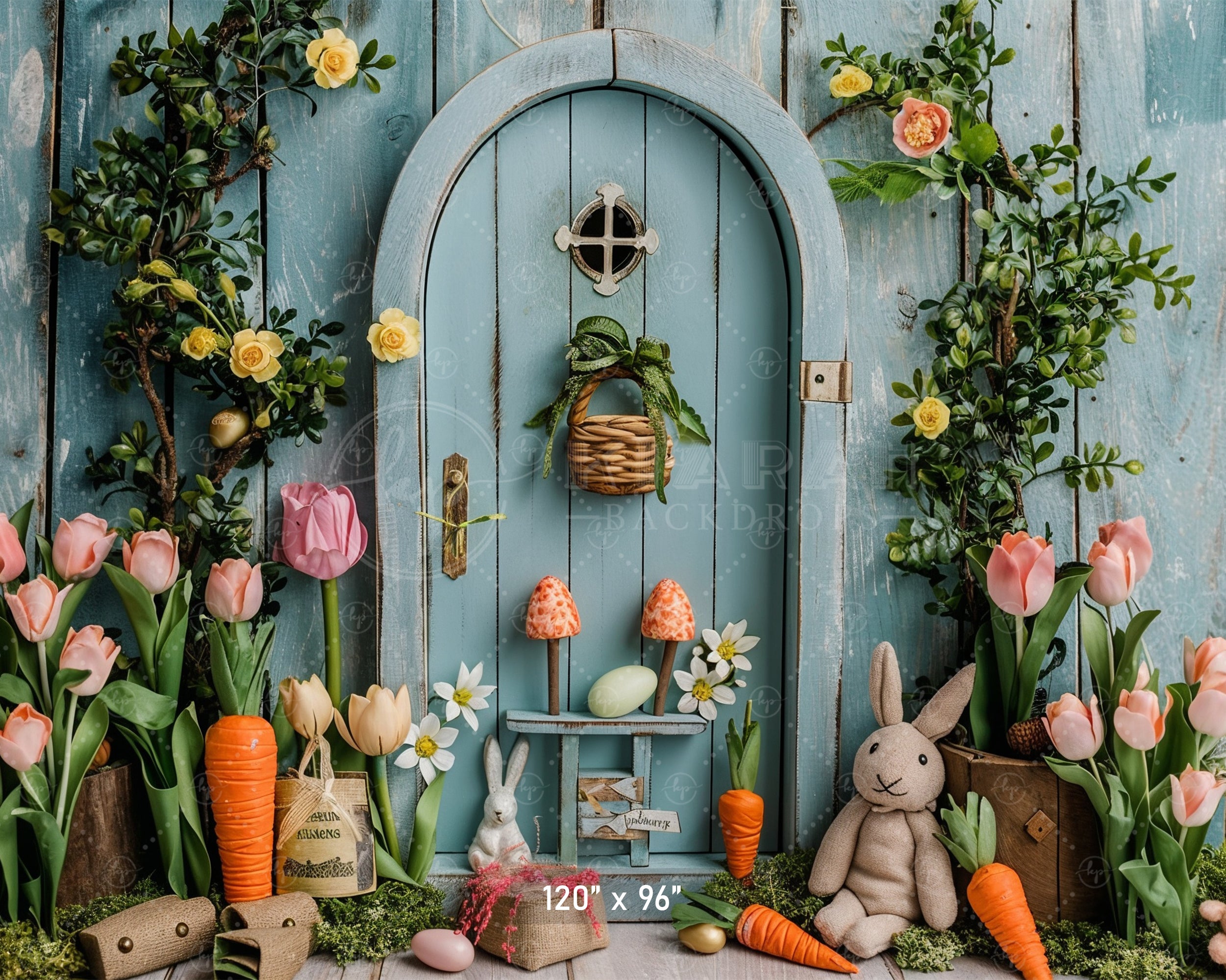 Enchanted Easter Garden Backdrop