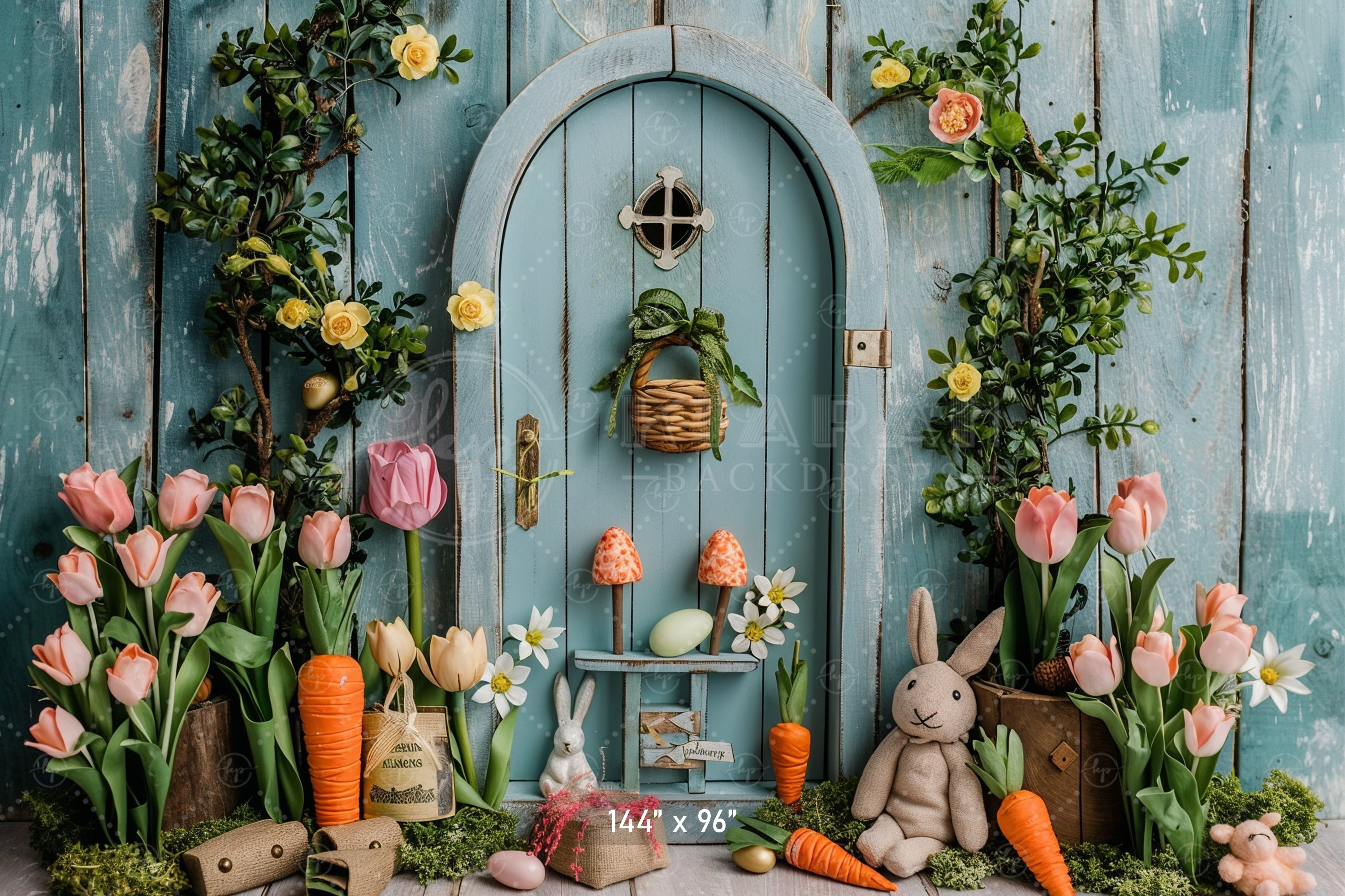 Enchanted Easter Garden Backdrop