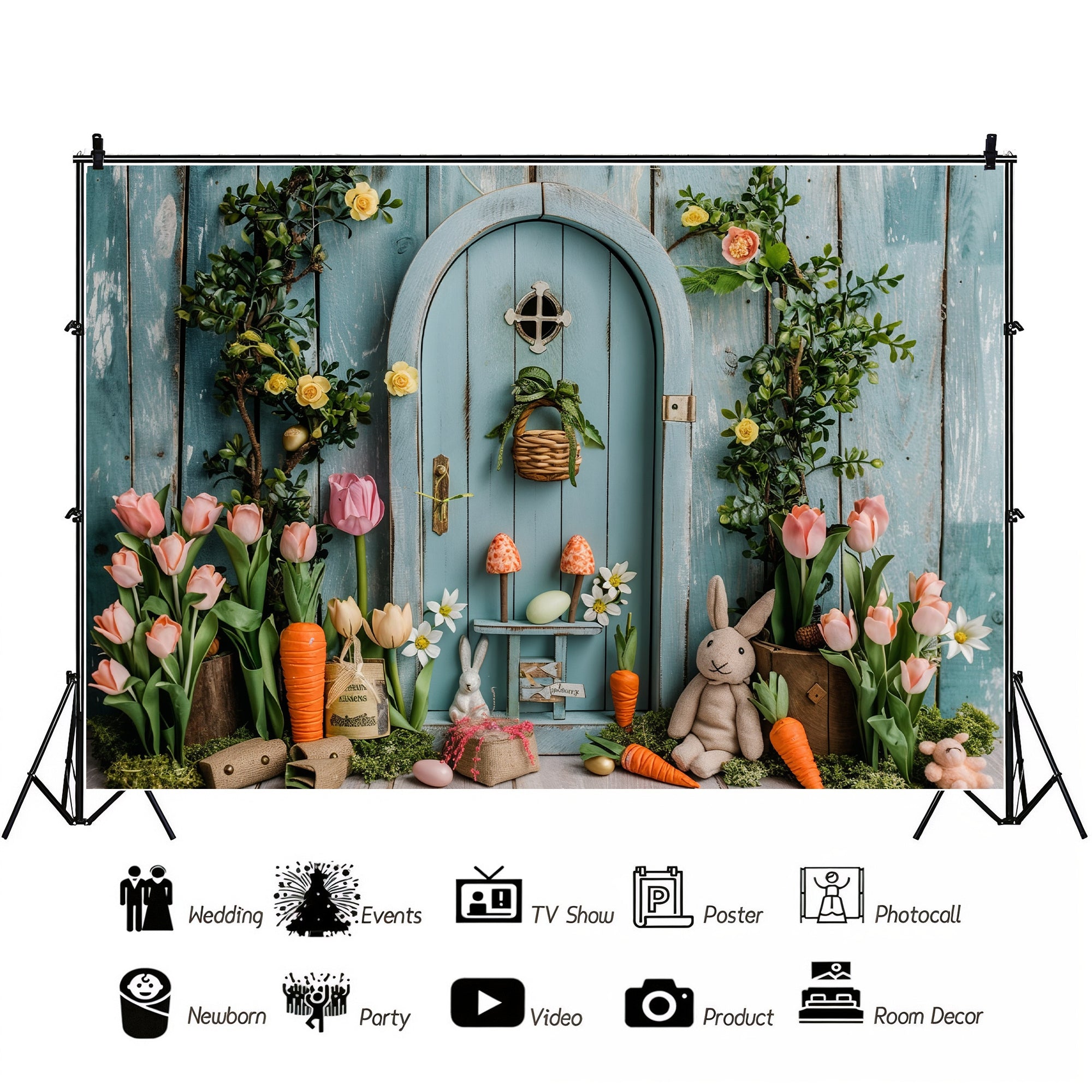 Enchanted Easter Garden Backdrop