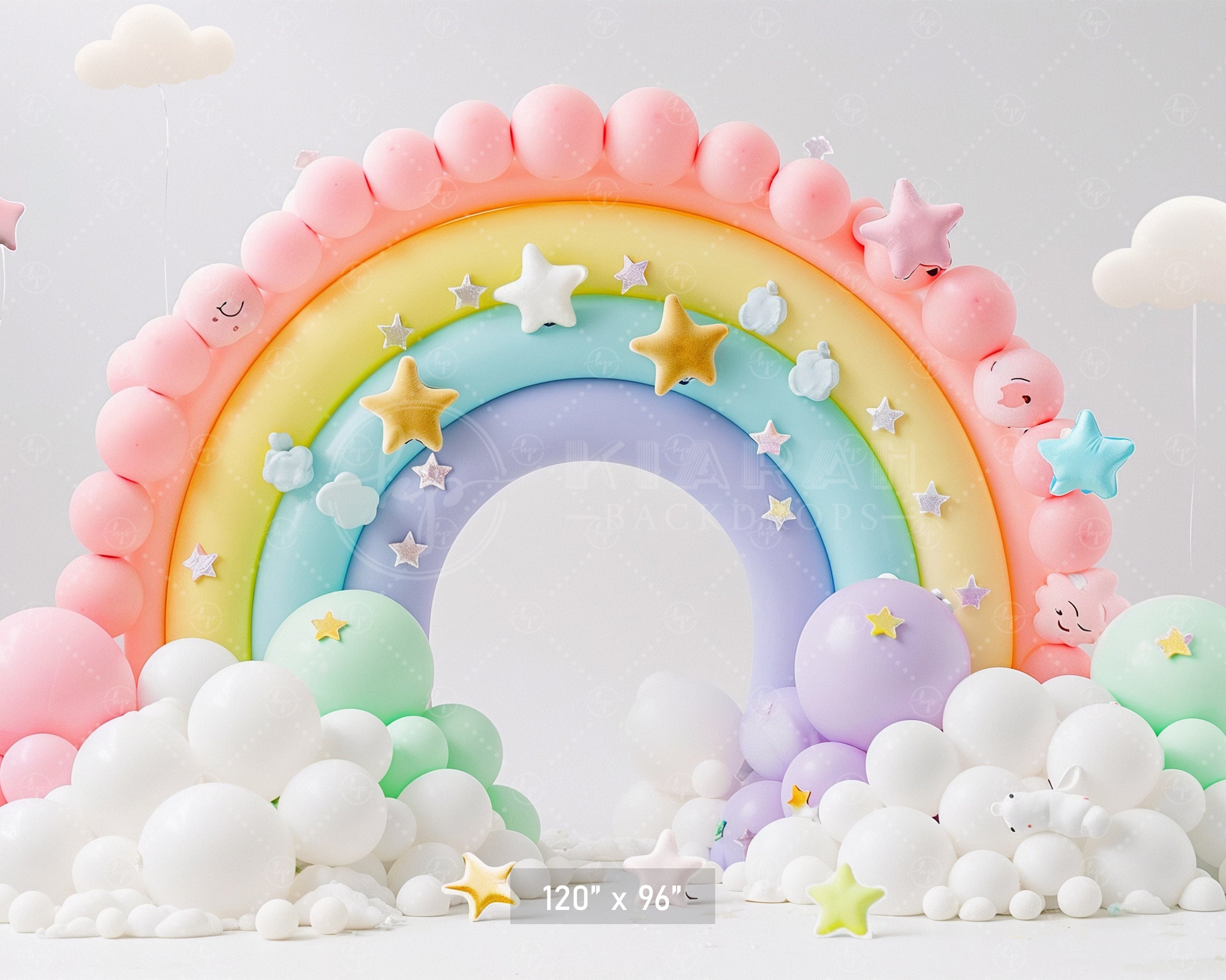 Whimsical Rainbow Dreams Backdrop