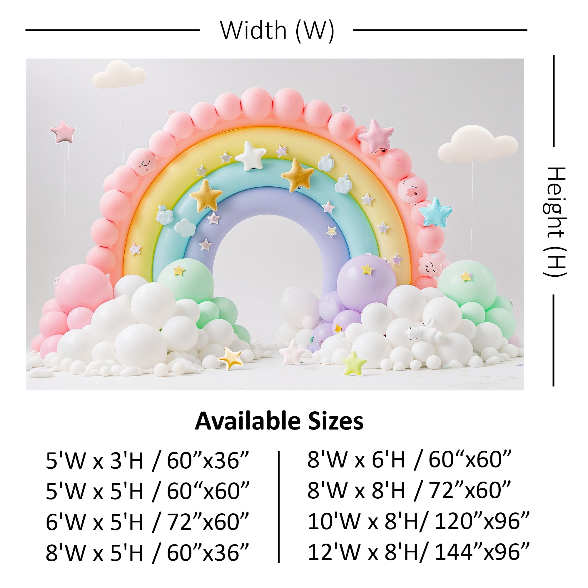 Whimsical Rainbow Dreams Backdrop