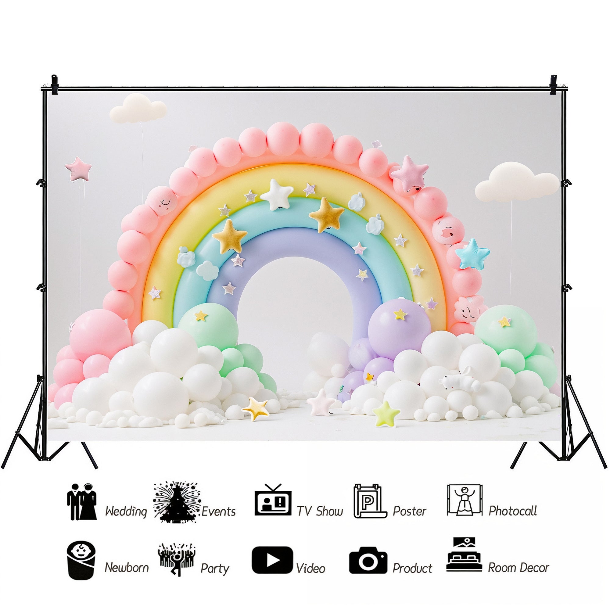 Whimsical Rainbow Dreams Backdrop