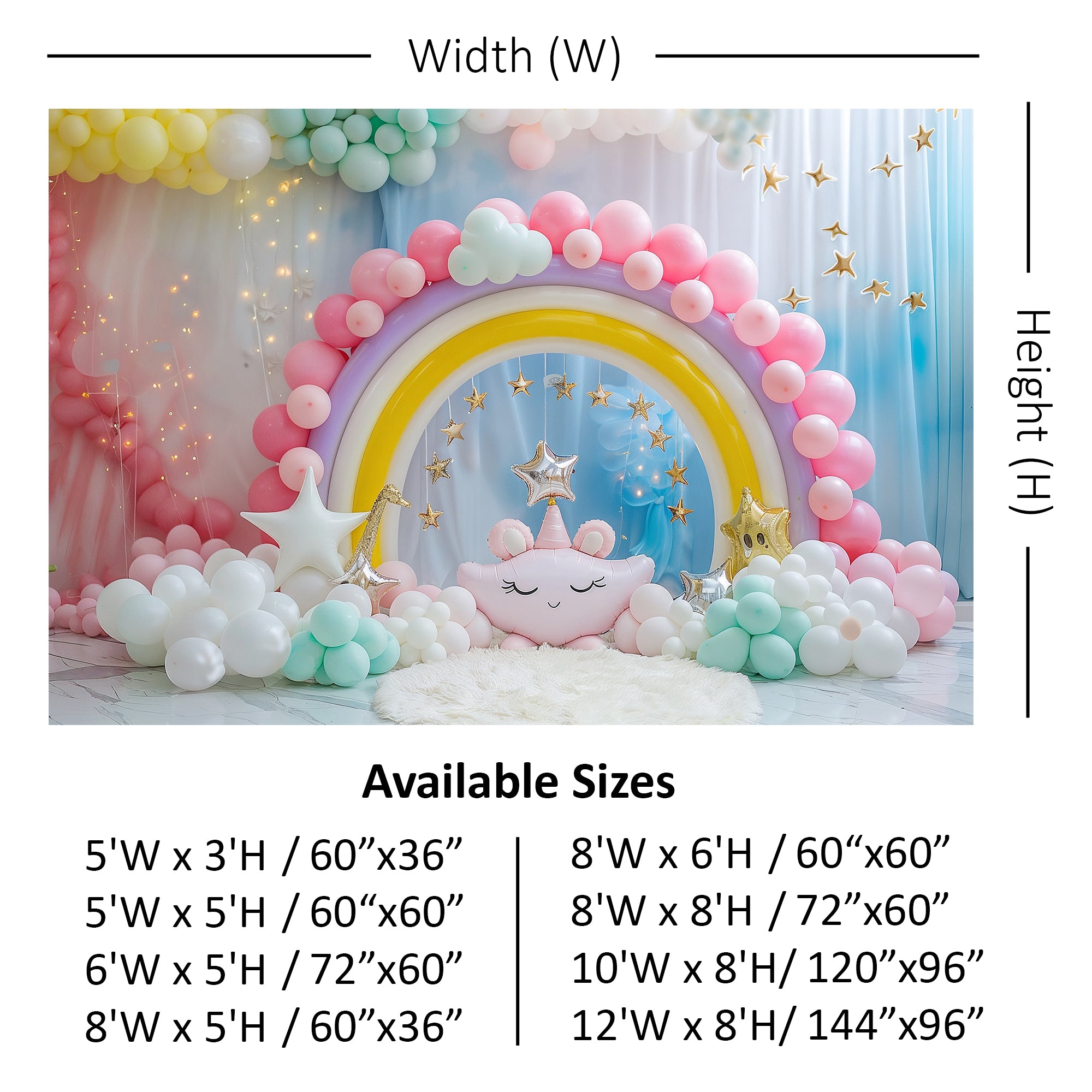 Magical Pastel Rainbow Backdrop