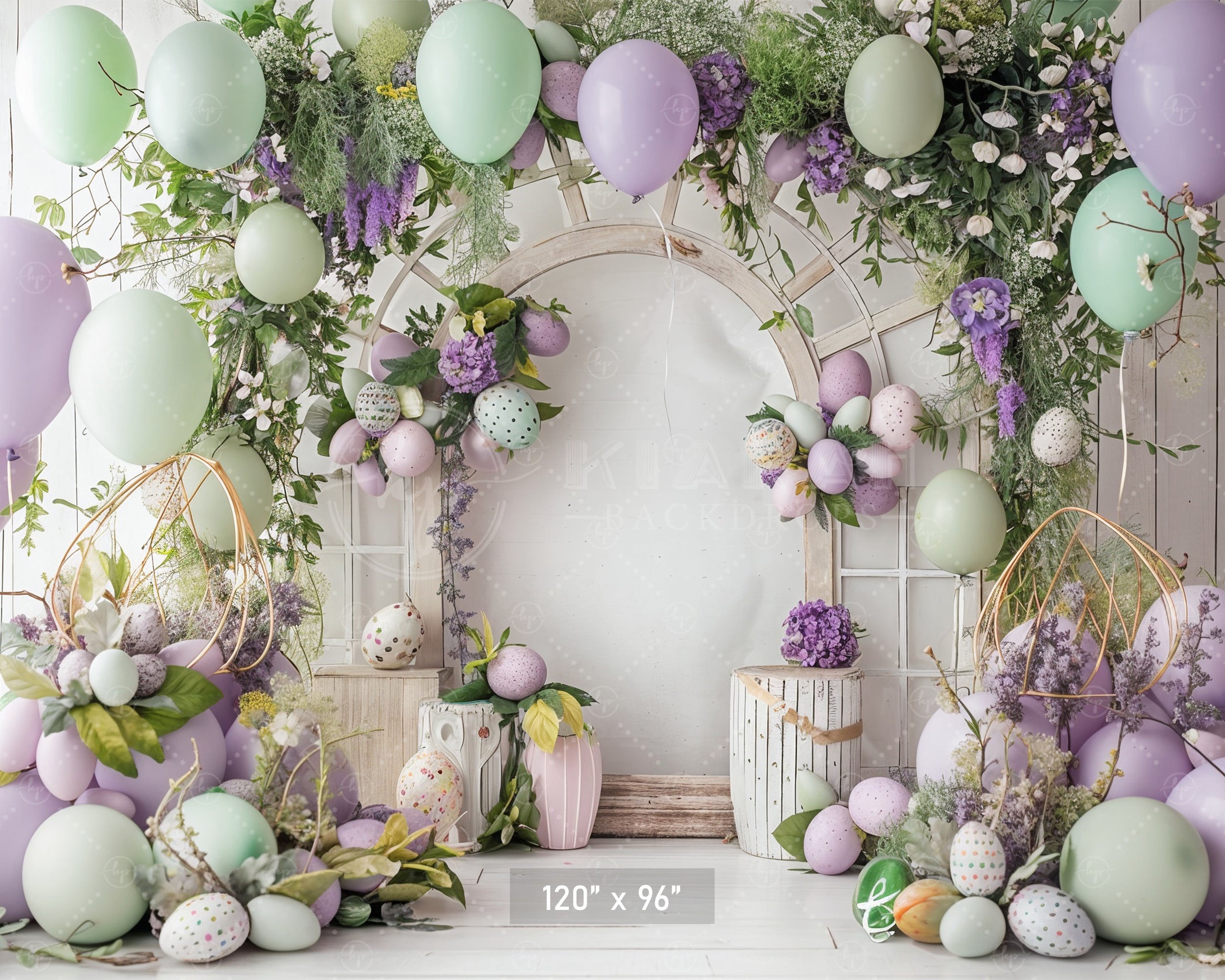 Pastel Spring Floral Arch Backdrop
