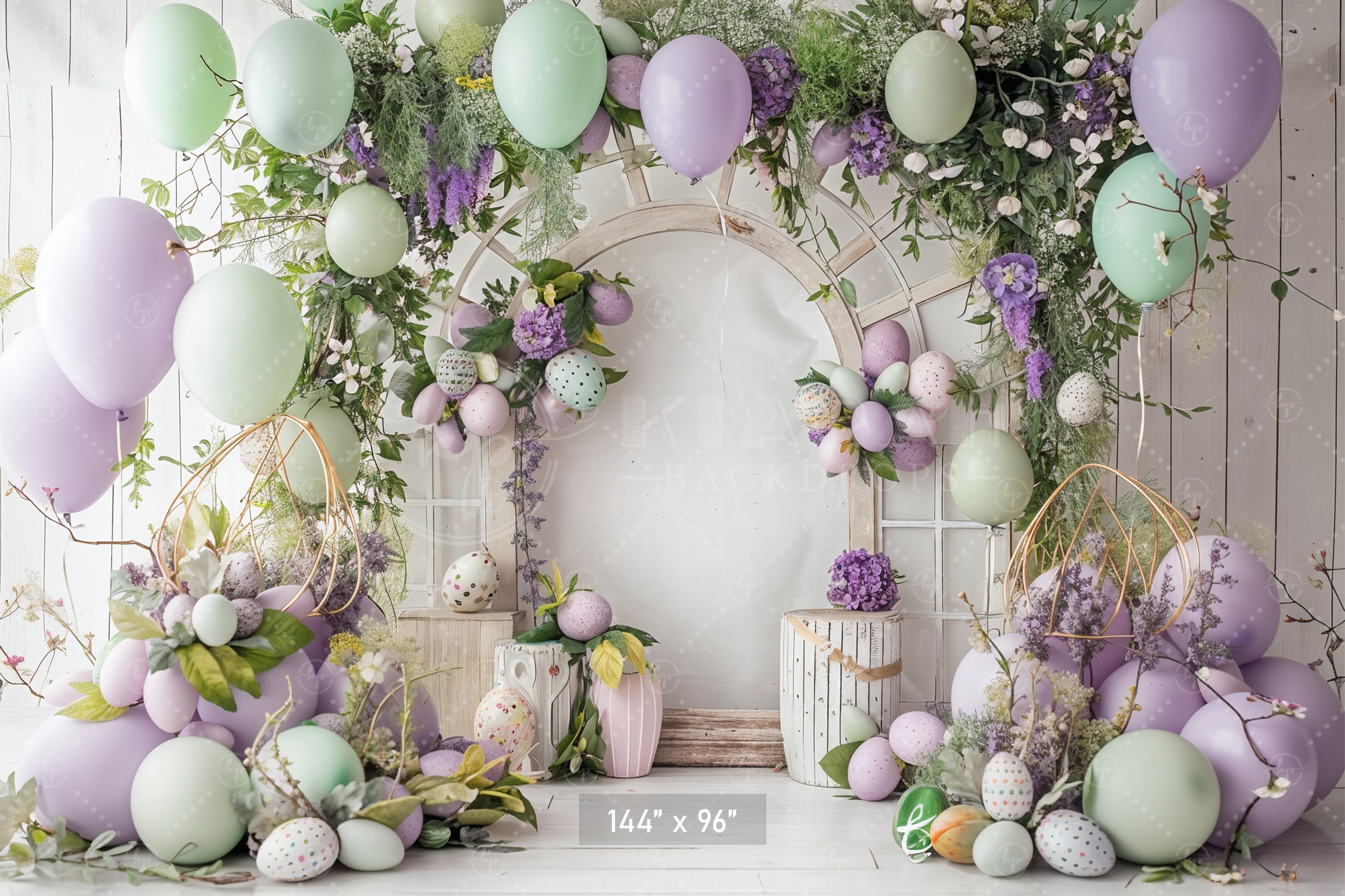 Pastel Spring Floral Arch Backdrop