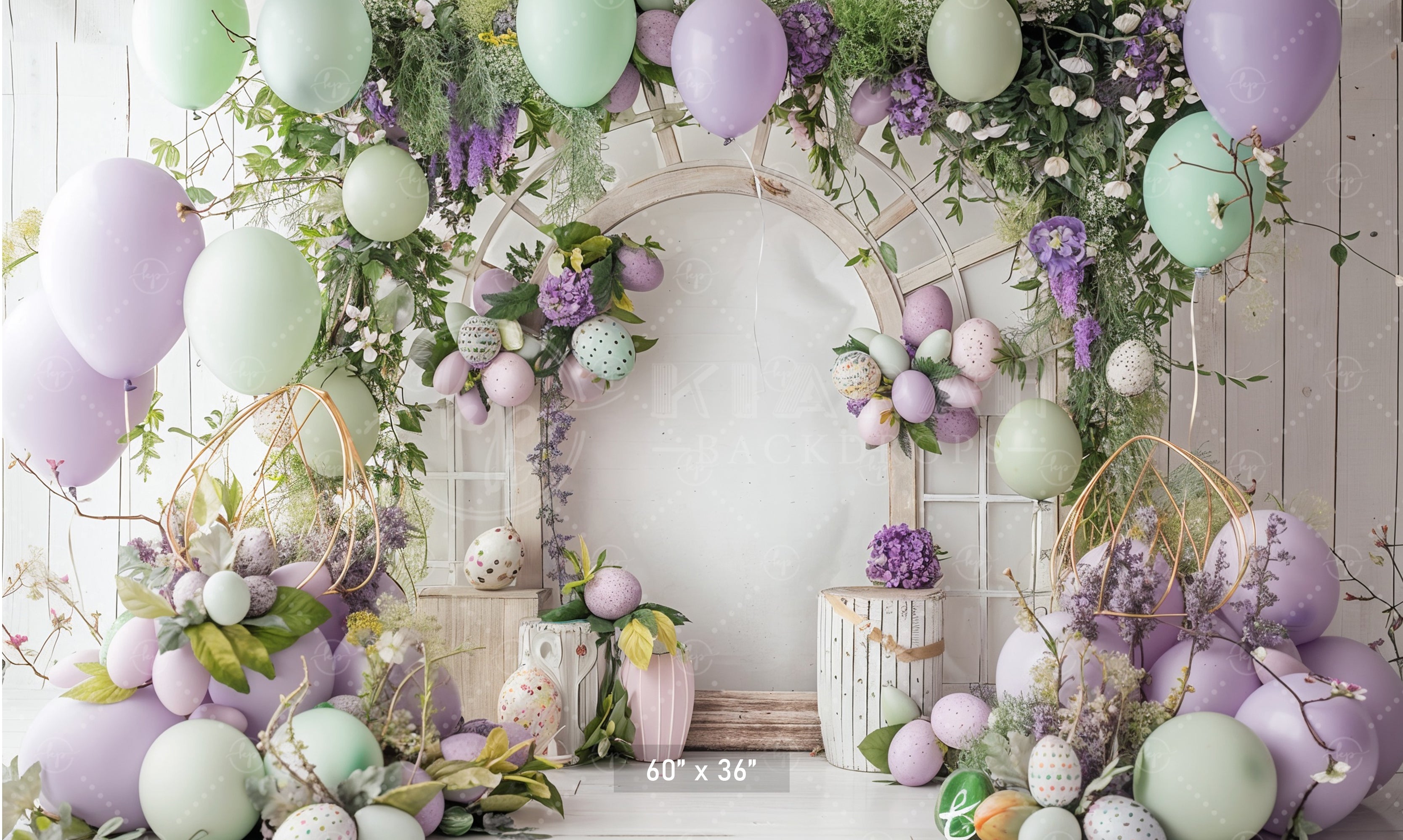 Pastel Spring Floral Arch Backdrop