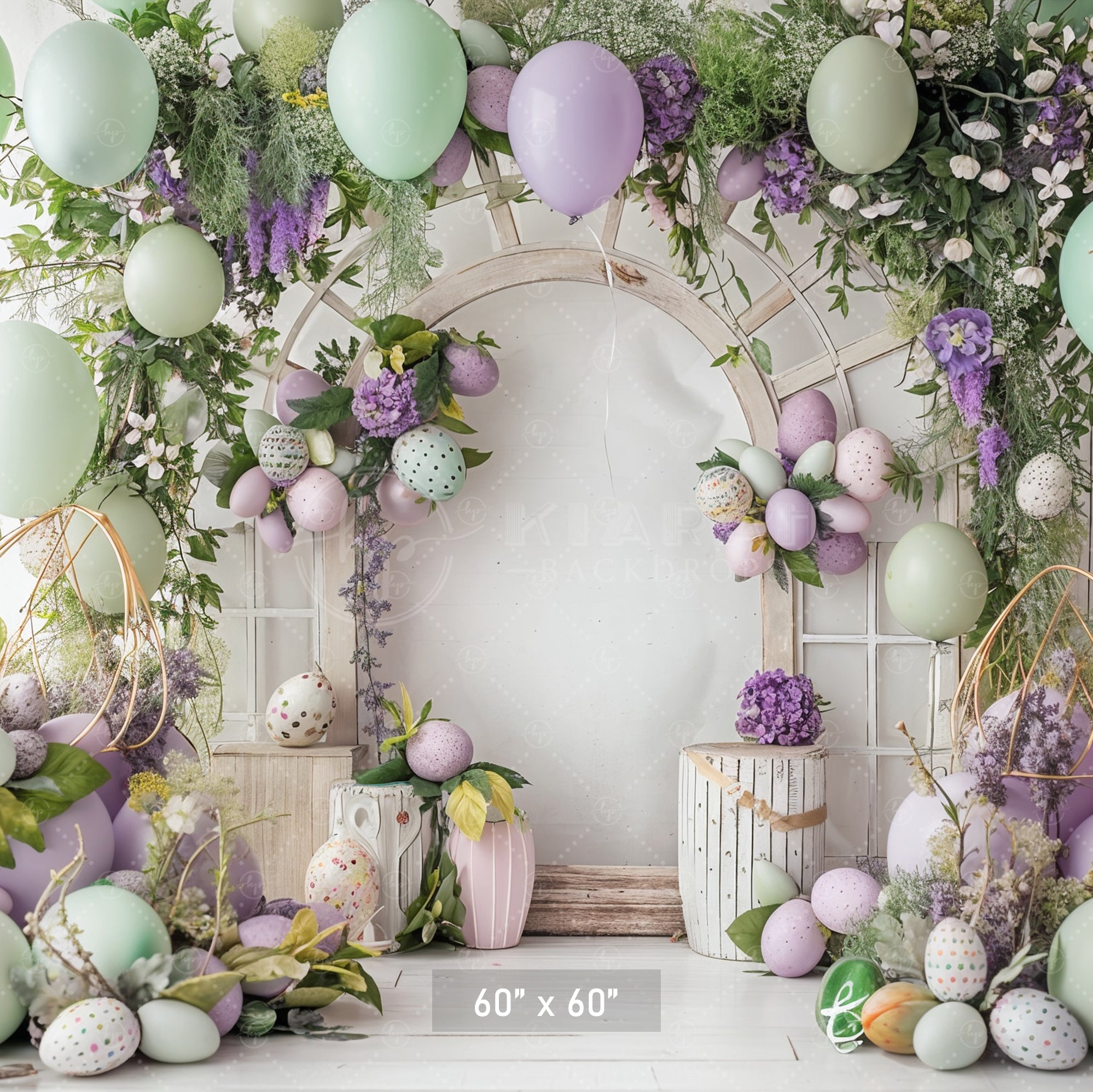 Pastel Spring Floral Arch Backdrop