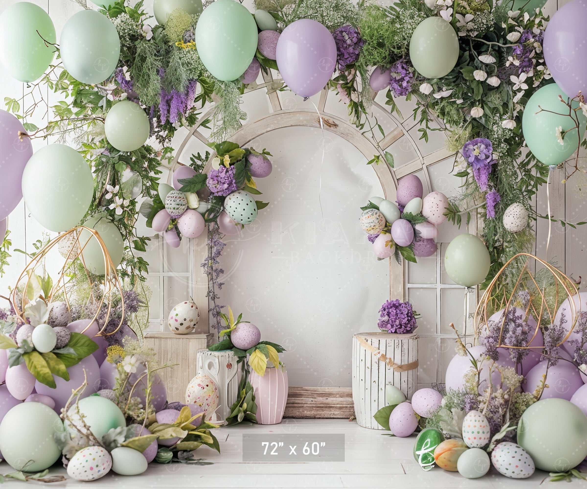 Pastel Spring Floral Arch Backdrop
