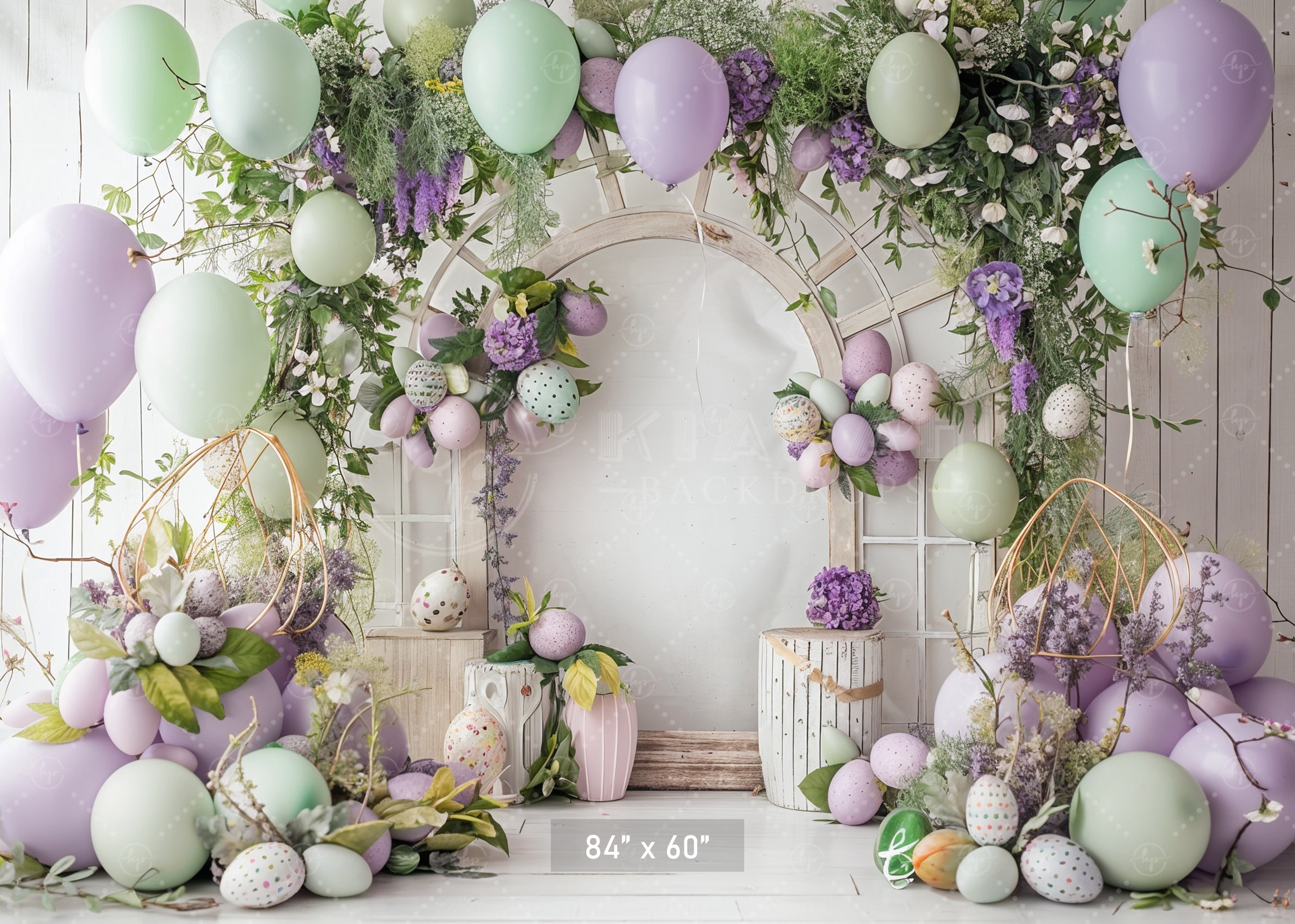 Pastel Spring Floral Arch Backdrop