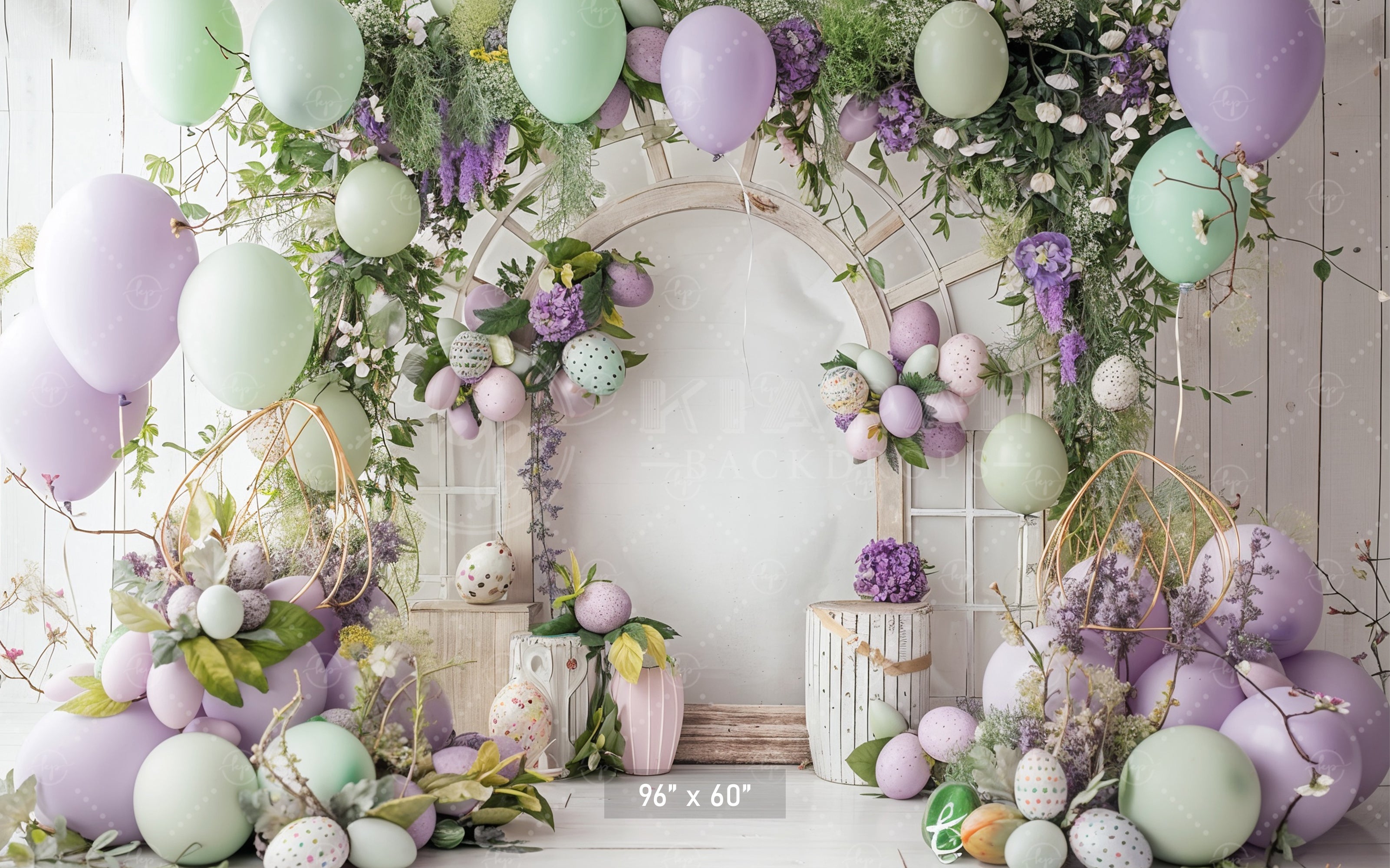 Pastel Spring Floral Arch Backdrop