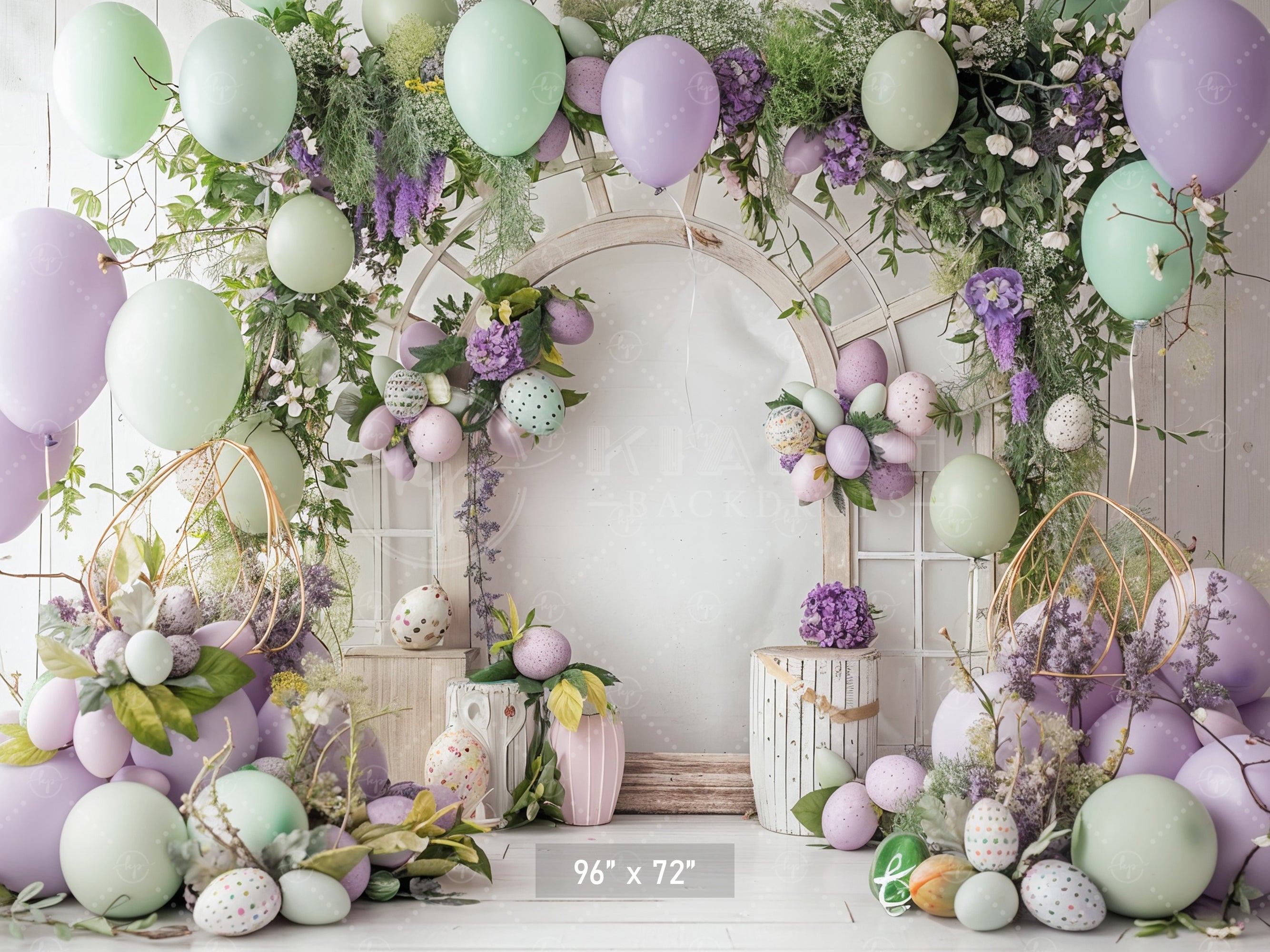 Pastel Spring Floral Arch Backdrop