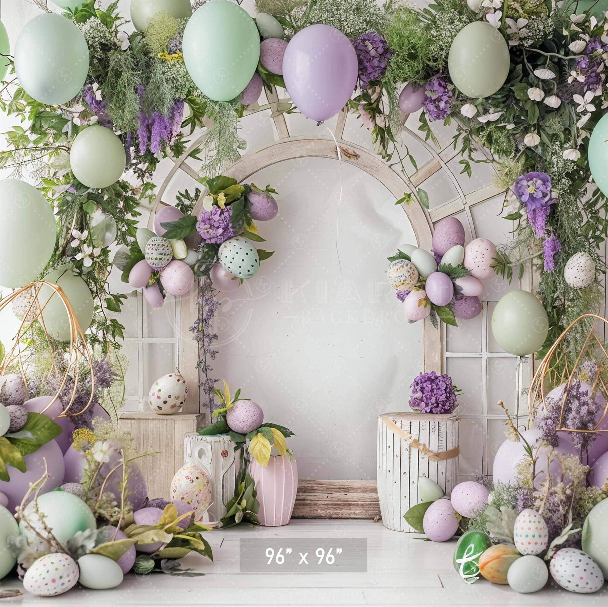 Pastel Spring Floral Arch Backdrop