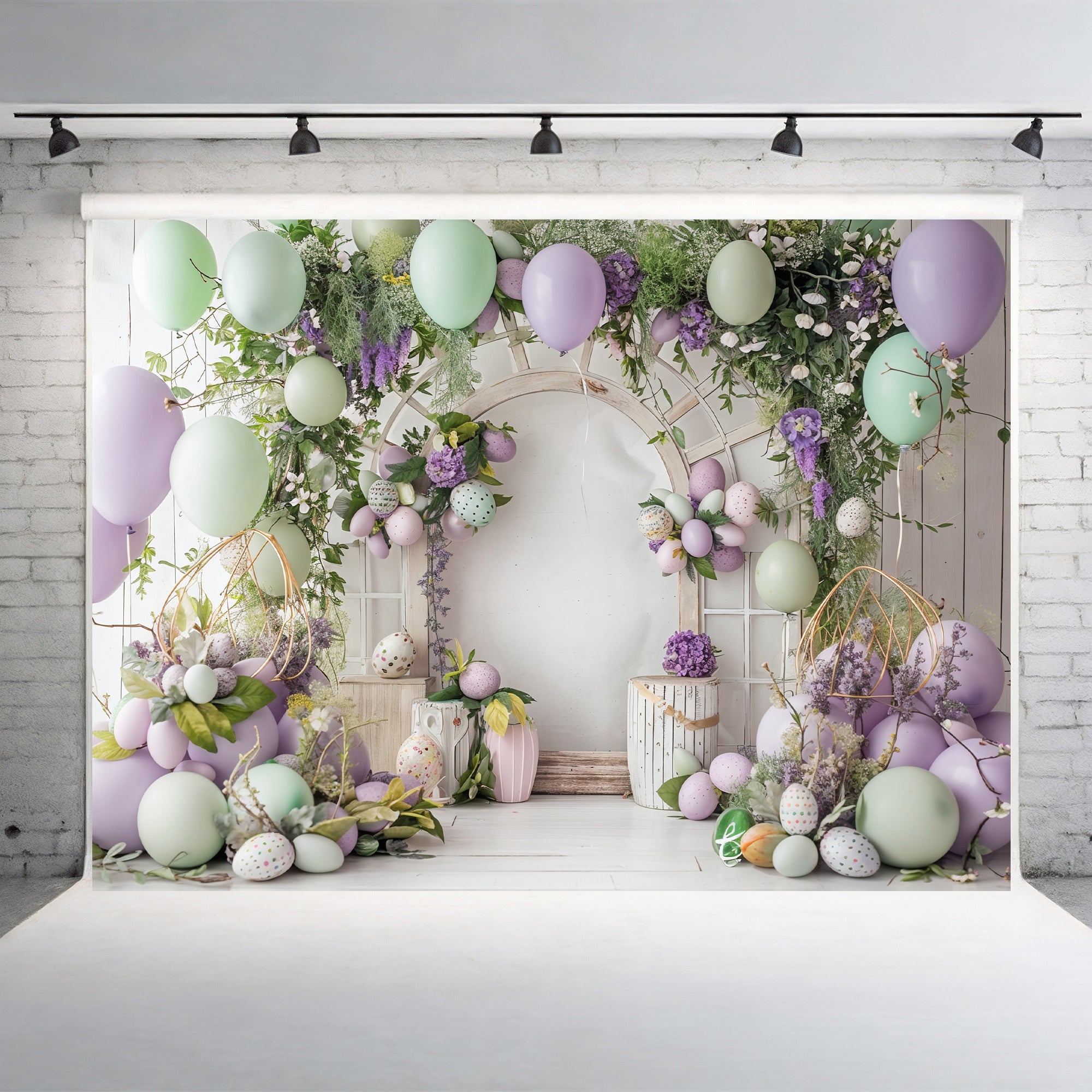 Pastel Spring Floral Arch Backdrop