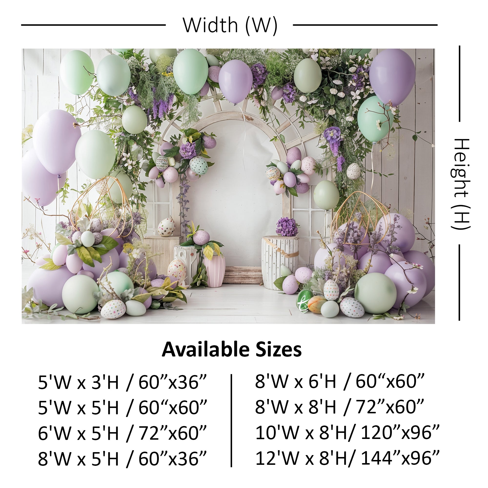 Pastel Spring Floral Arch Backdrop