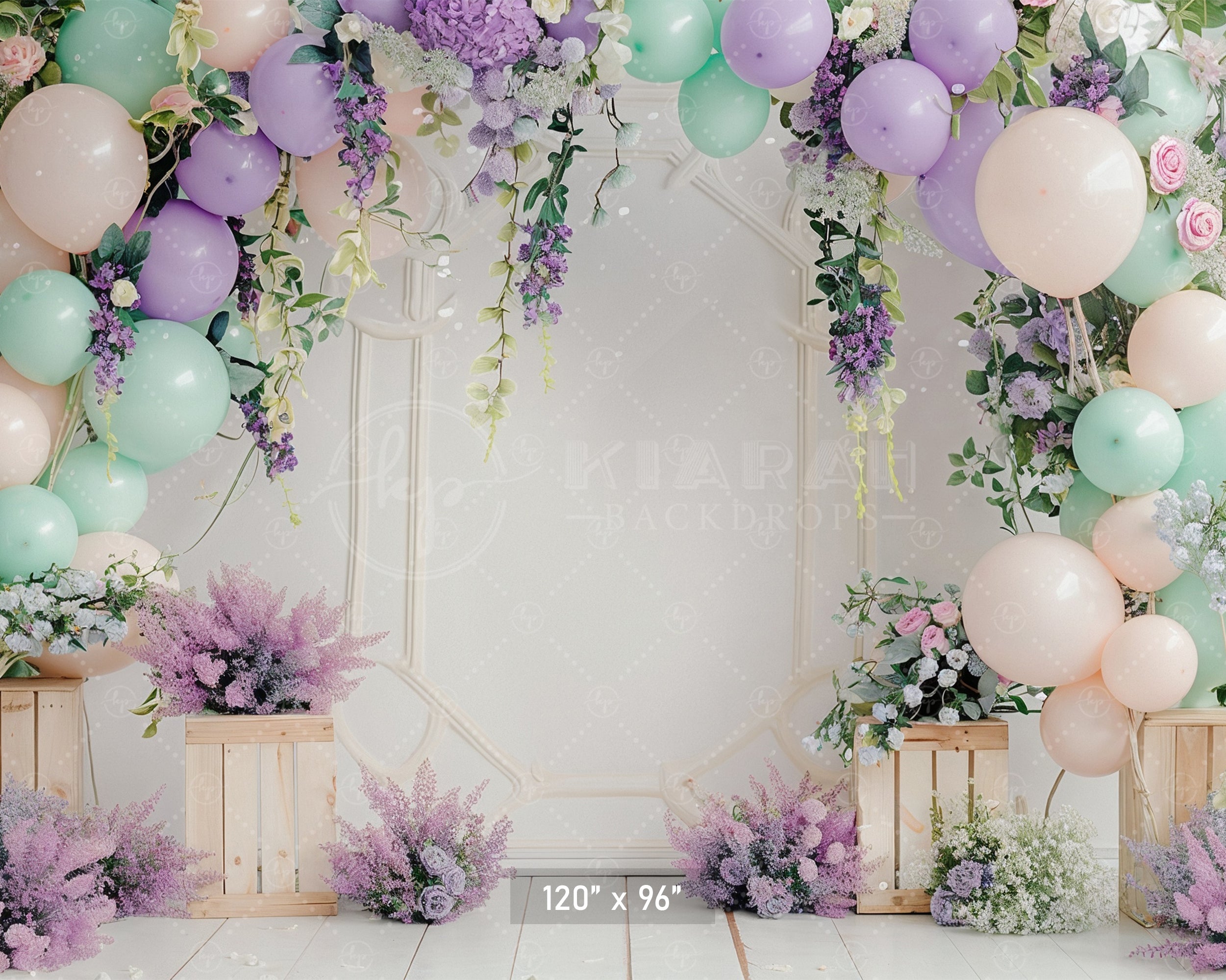 Pastel Floral Balloon Archway Backdrop