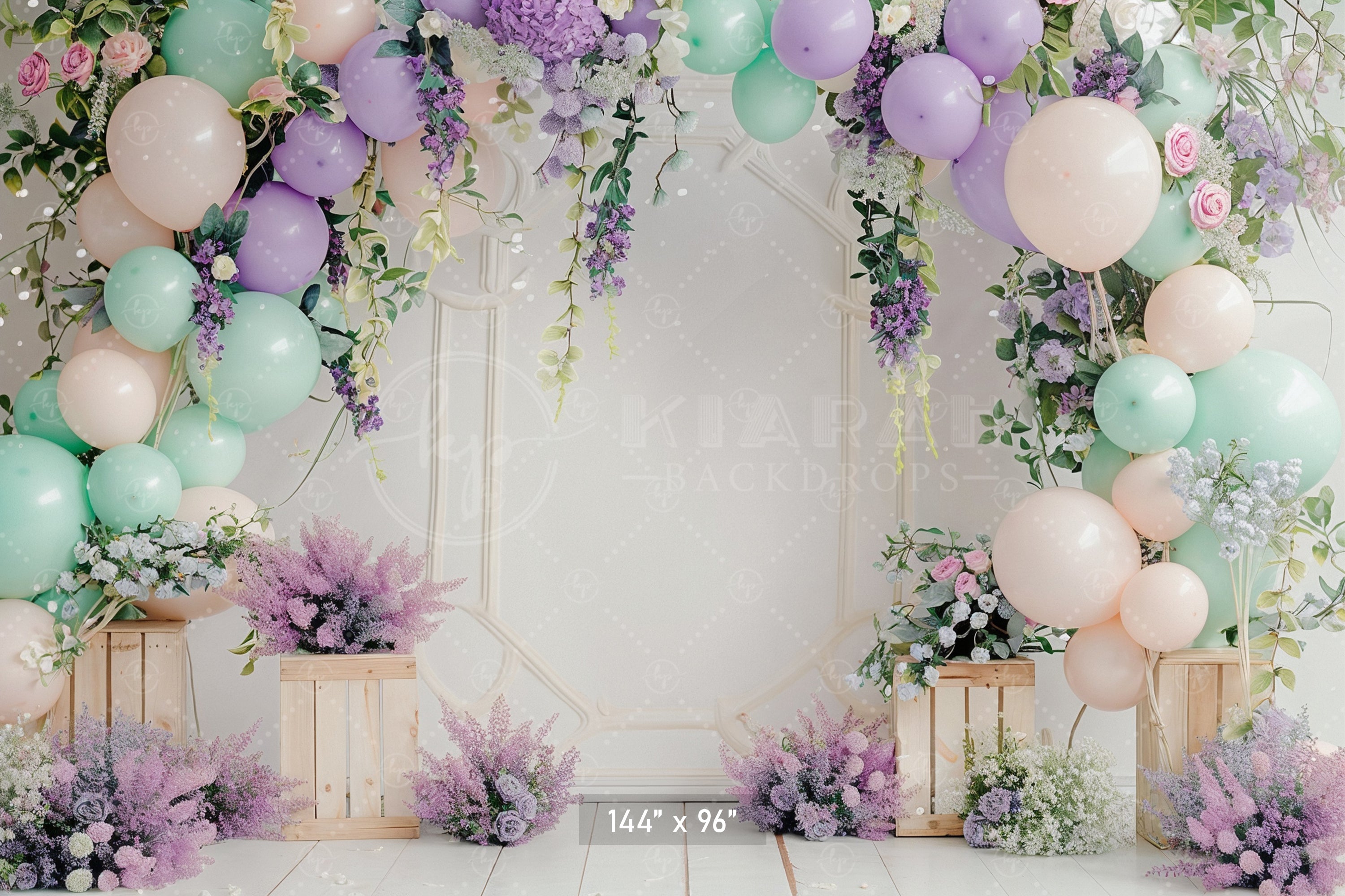 Pastel Floral Balloon Archway Backdrop