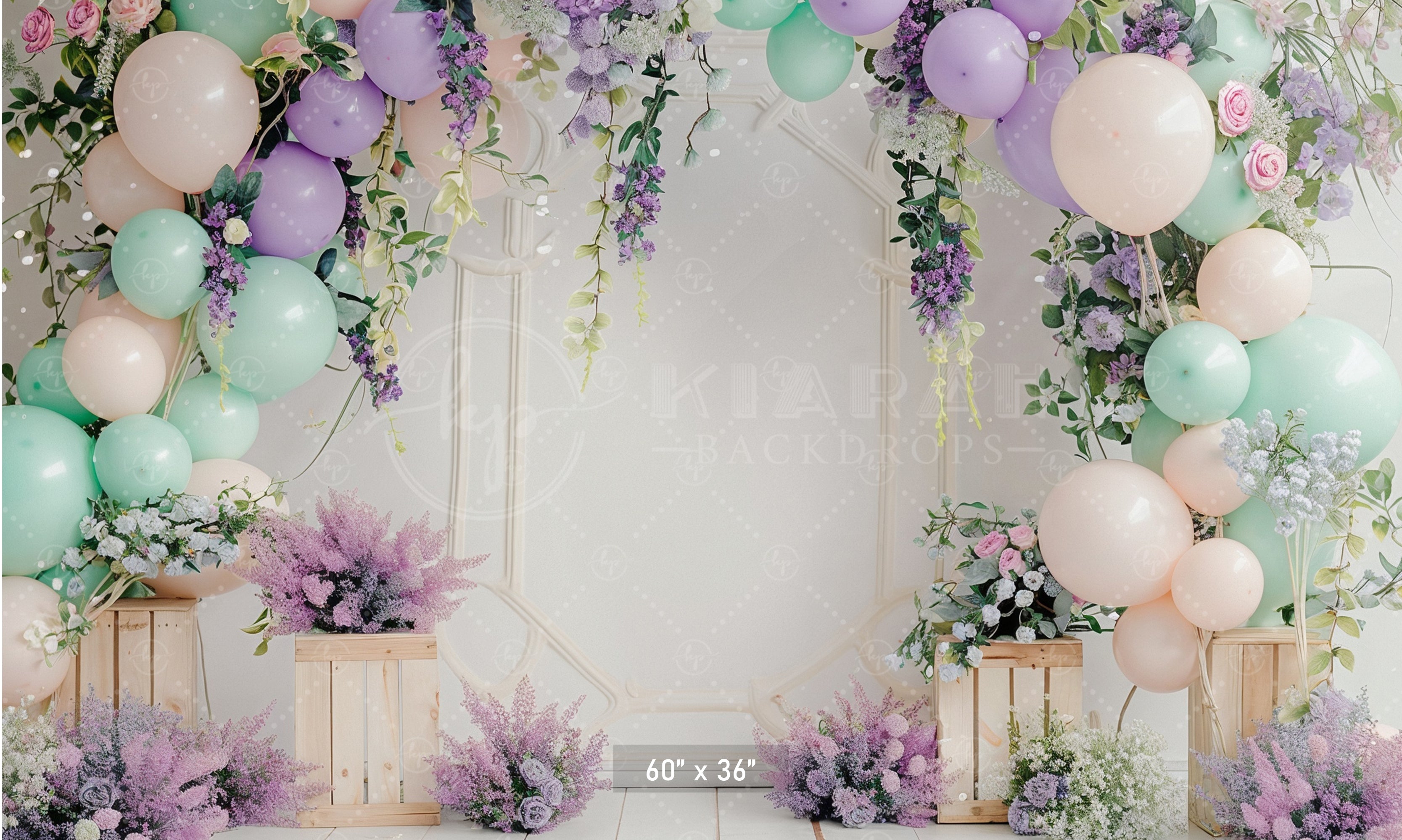 Pastel Floral Balloon Archway Backdrop